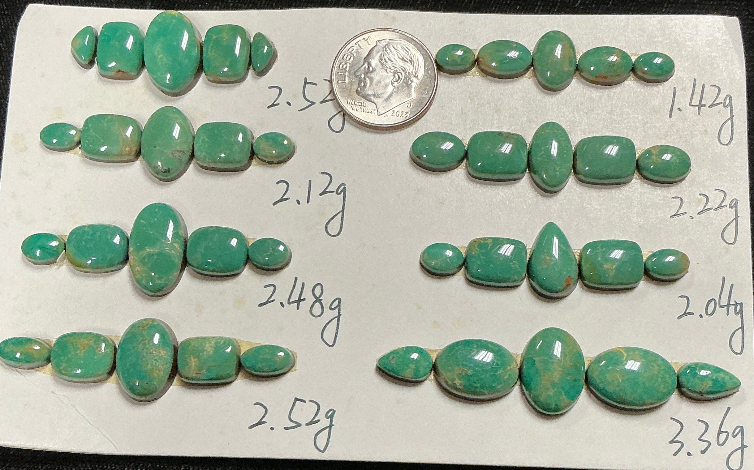 Turquoise Cabochons Card Set. Lot 64.$187.