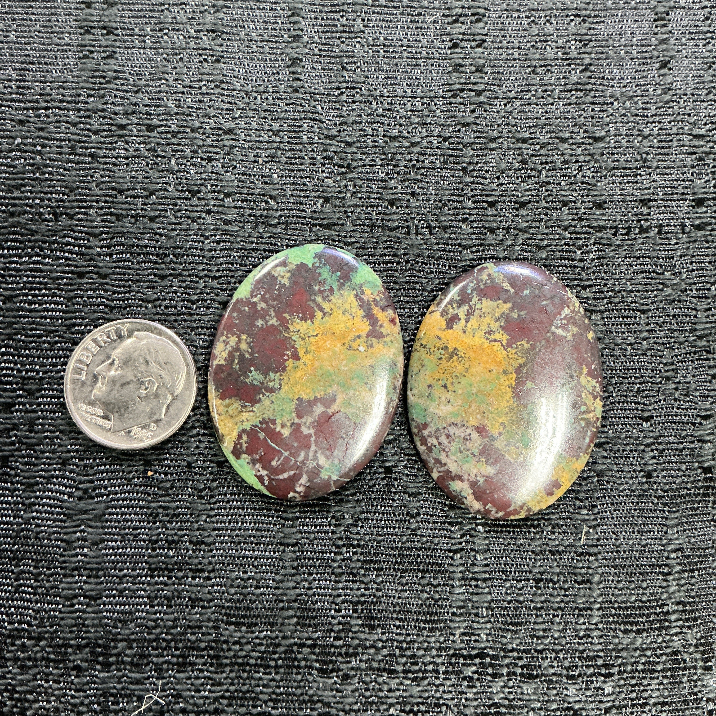 BLACK JACK TURQUOISE CABOCHONS. LOT 2. ~57 Carats