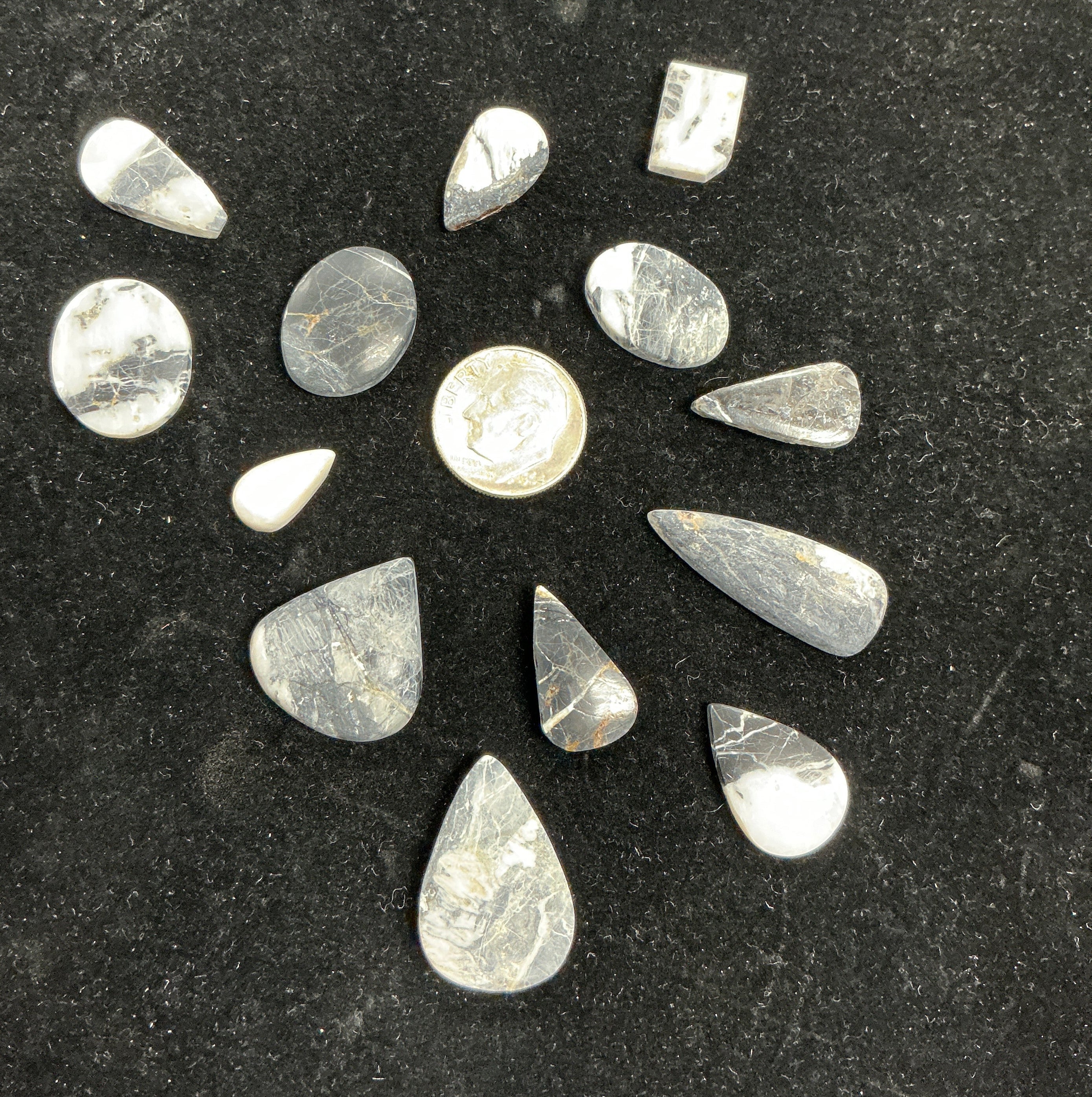 White Buffalo Cabochons Lot. ~101Carats. $126.25. Lot 2.