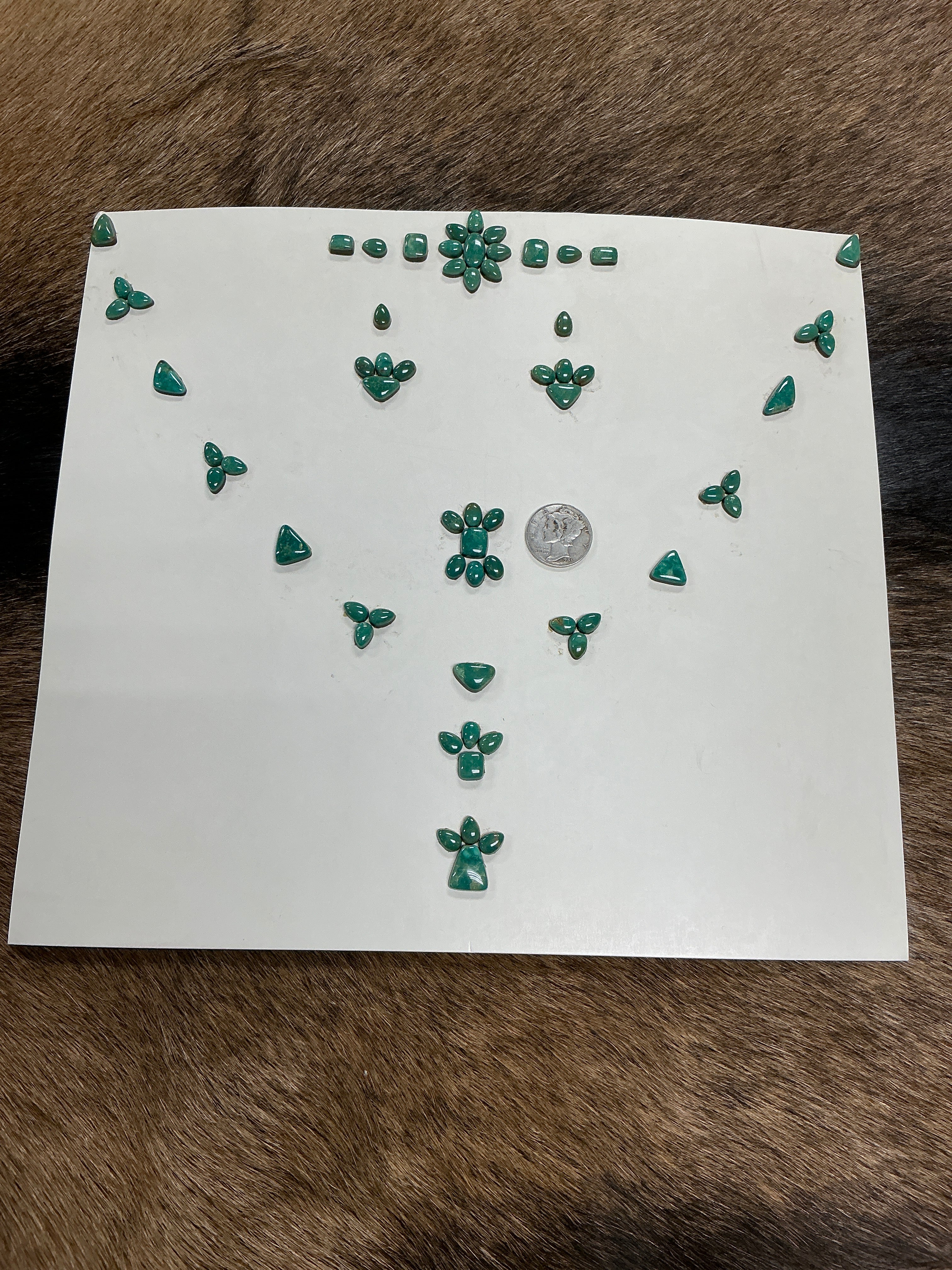 Turquoise Cabochons Card Set. Lot 33.$150.