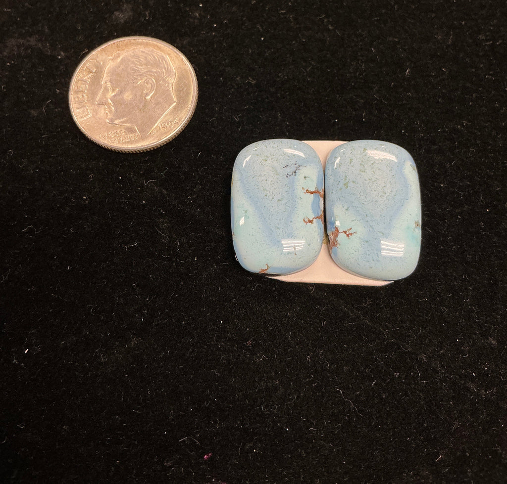 Golden Hills Paired Turquoise Cabochons. Set of 2. Lot 4. ~16cts.  $48.