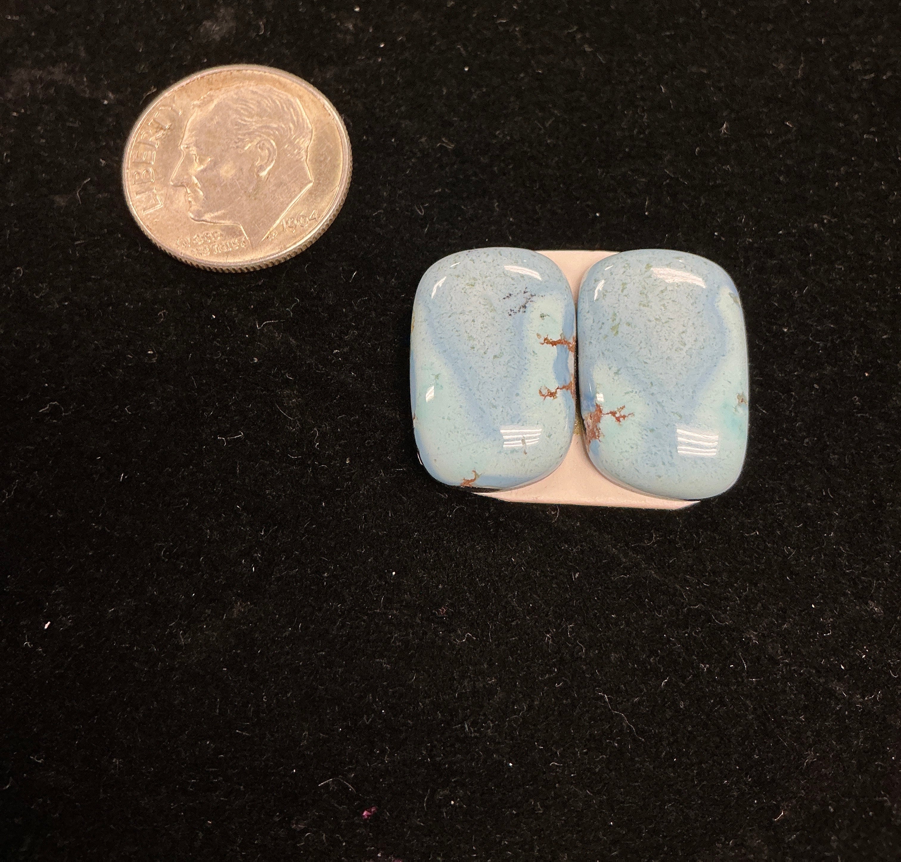 Golden Hills Paired Turquoise Cabochons. Set of 2. Lot 4. ~16cts.  $48.