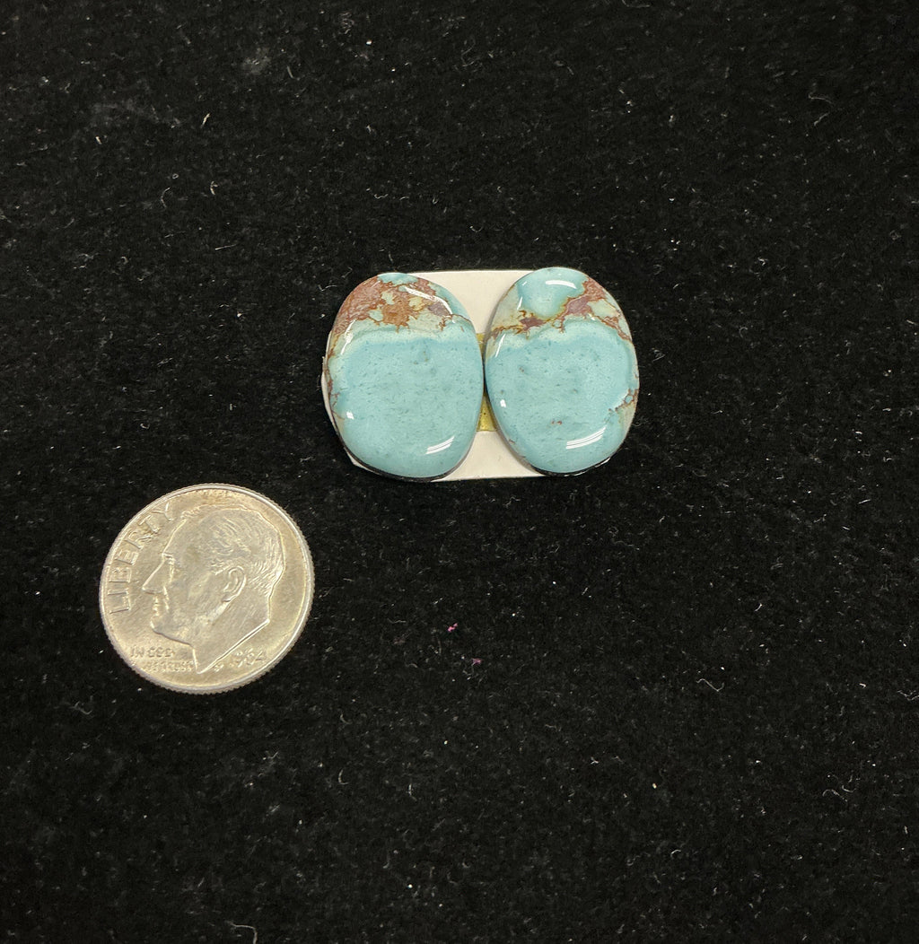 Golden Hills Paired Turquoise Cabochons. Set of 2. Lot 6. ~16 cts.  $48.