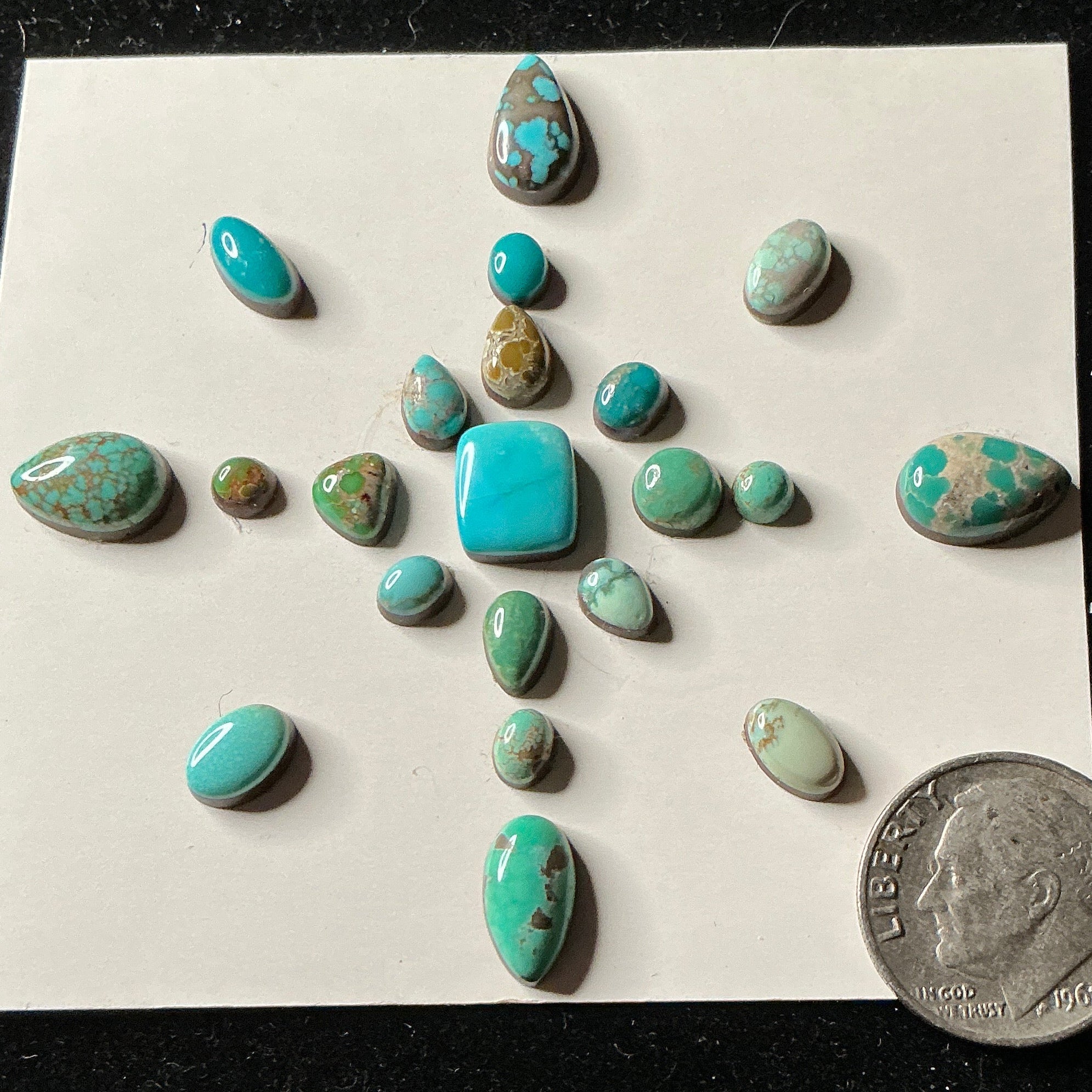 Carico Lake Turquoise Cabochons Card Set. Lot 93.$45.