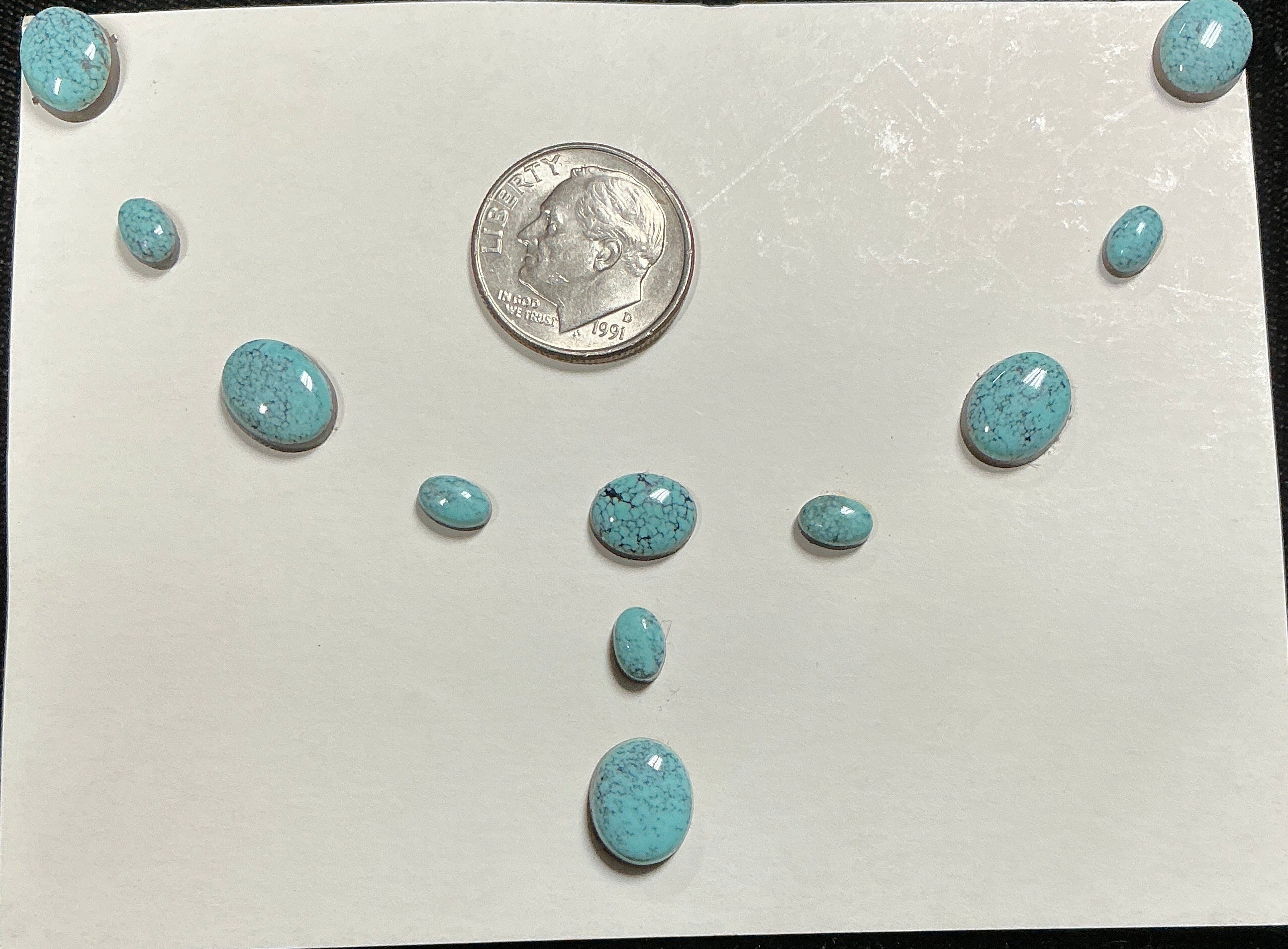 Turquoise Cabochons Card Set. Lot 74.$42.