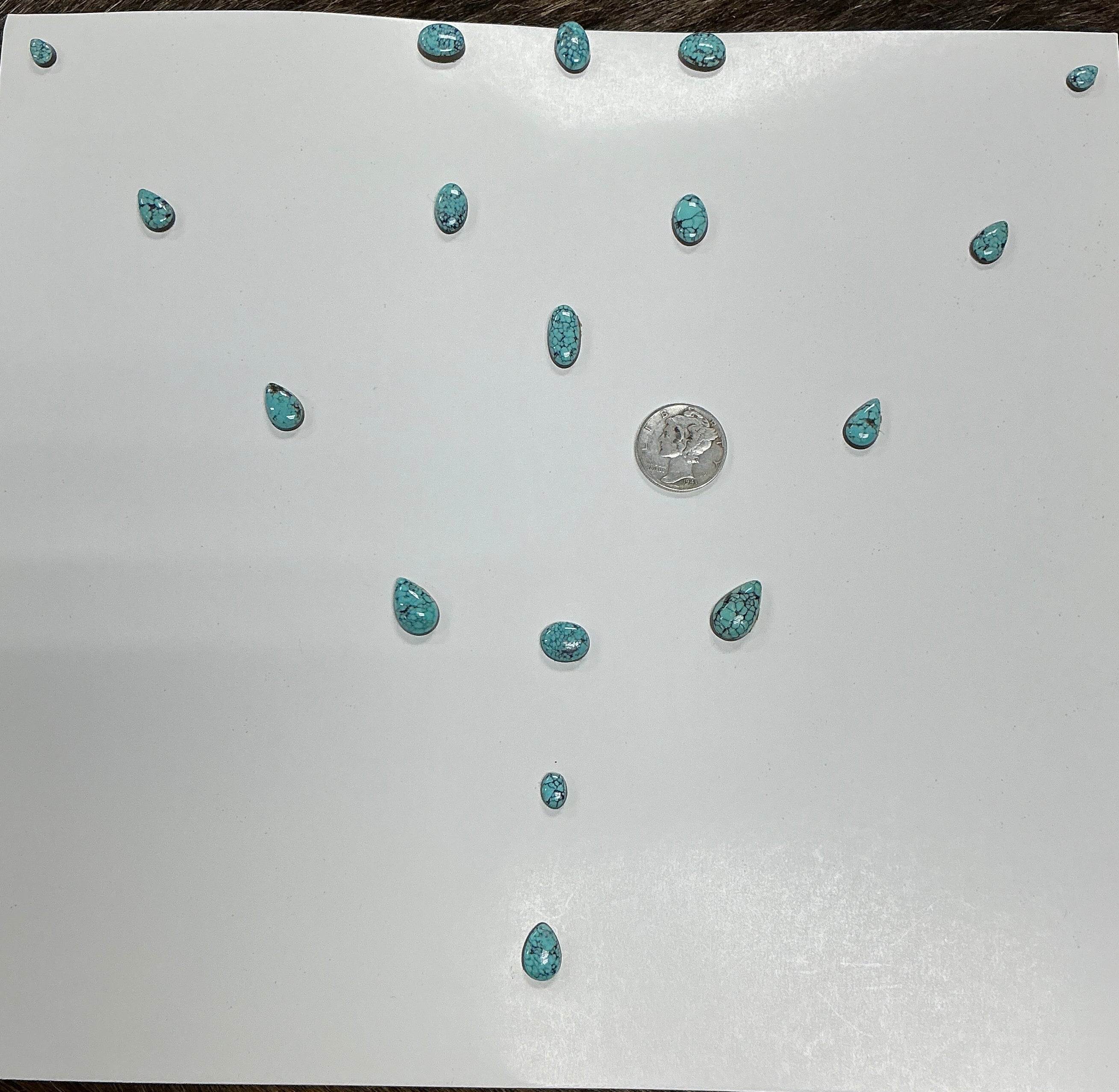 Turquoise Cabochons Card Set. Lot 24.$60.