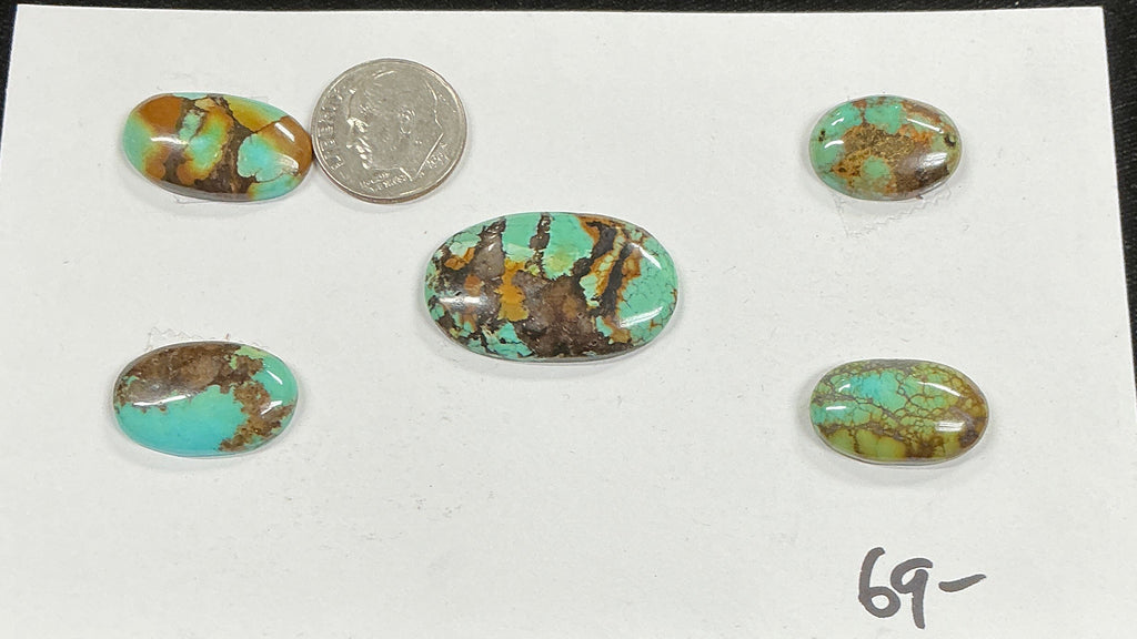 Turquoise Cabochon Card. ~58 Carats. $69.