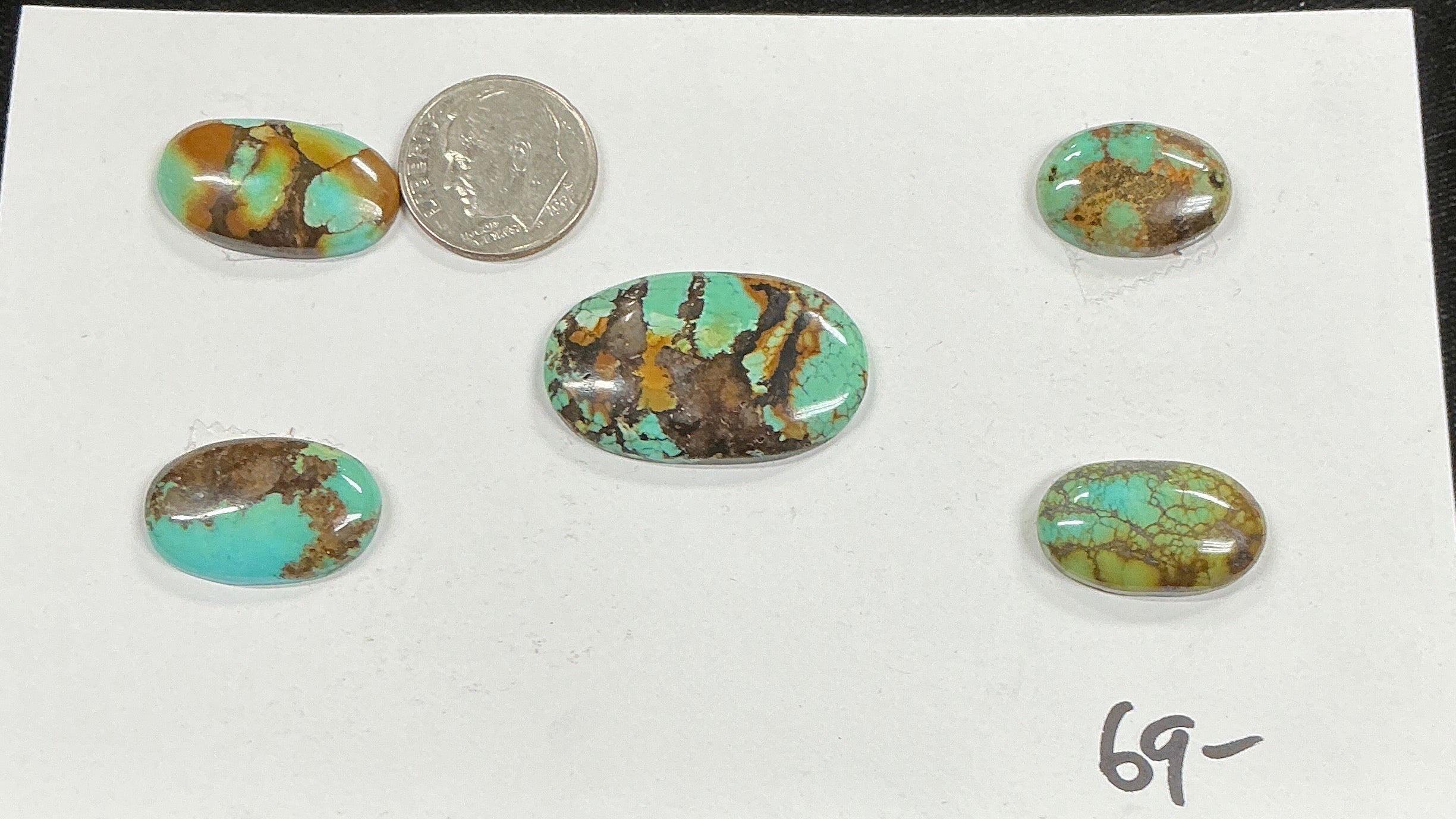 Turquoise Cabochon Card. ~58 Carats. $69.