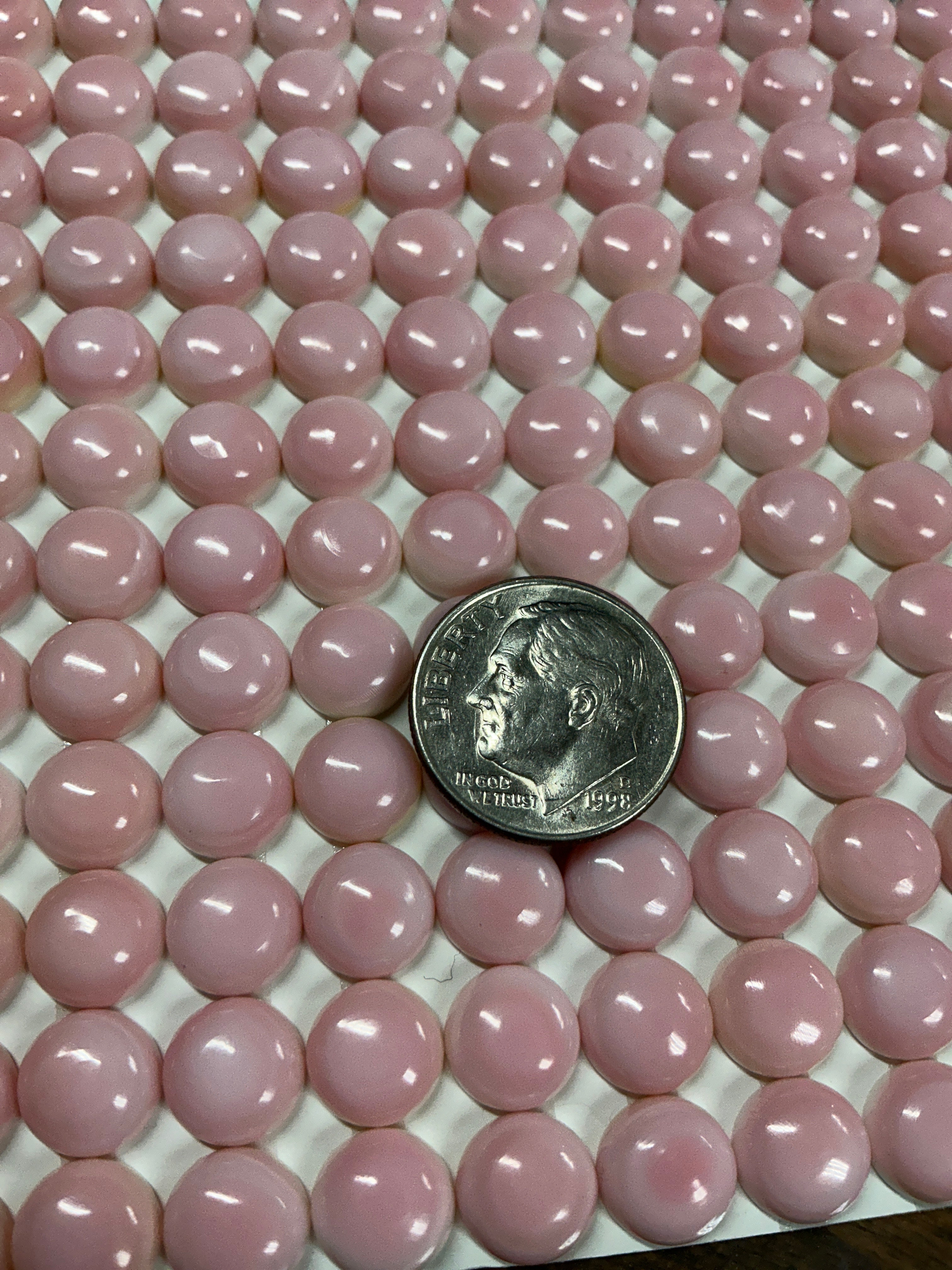8mm Pink Conch Cabochons. Set of 5. $12.