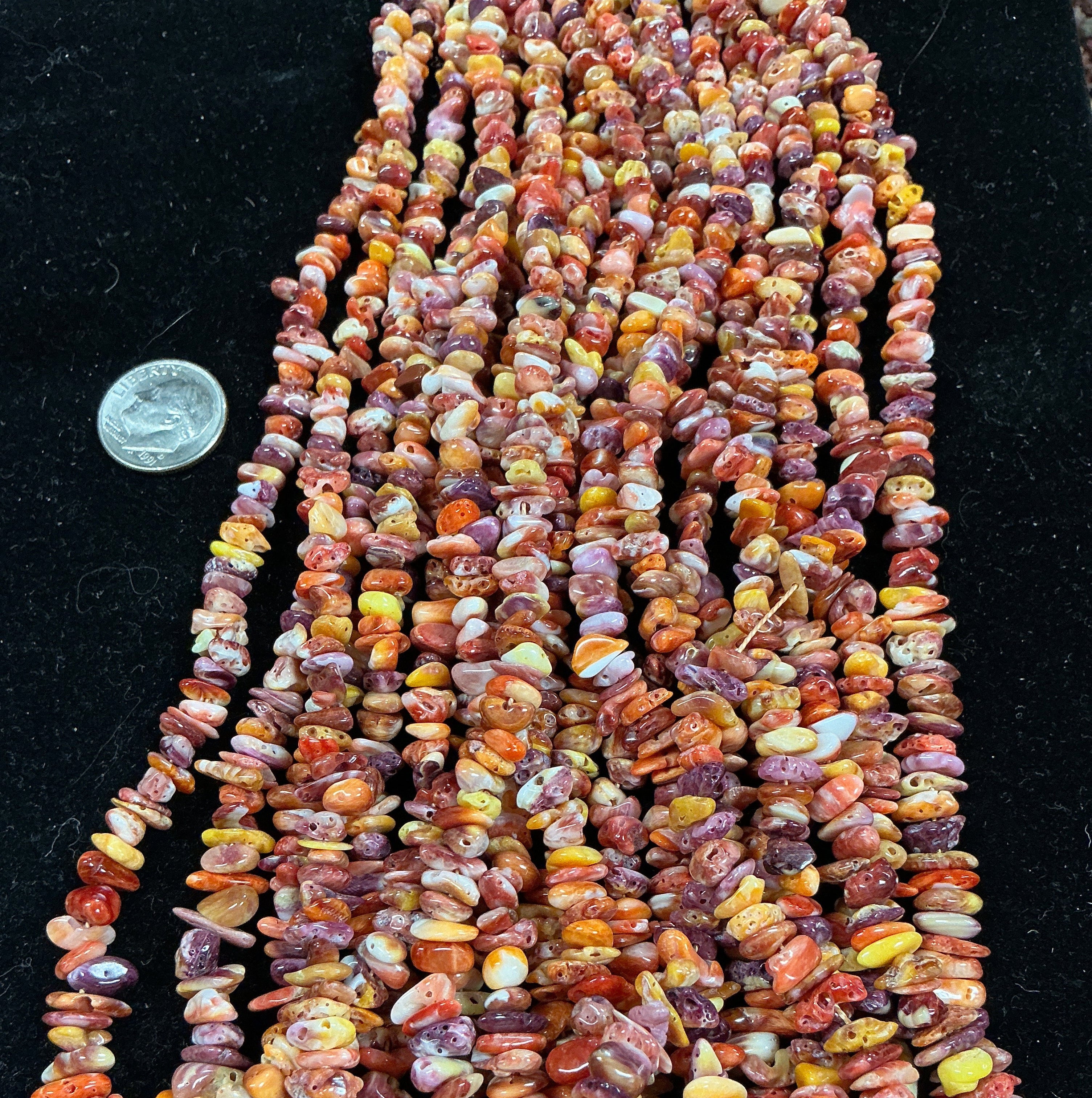 Spiny Oyster Spine Beads. Strand 16”. $15.