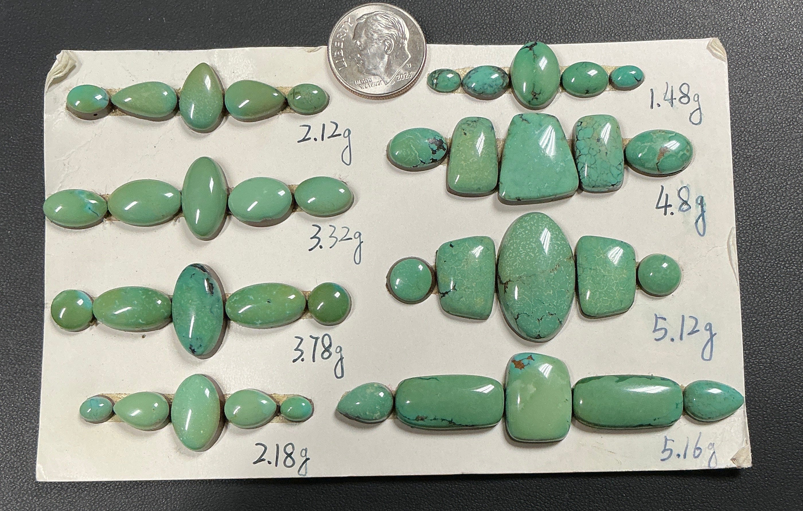 Turquoise Cabochons Card Set. Lot 43. $279.