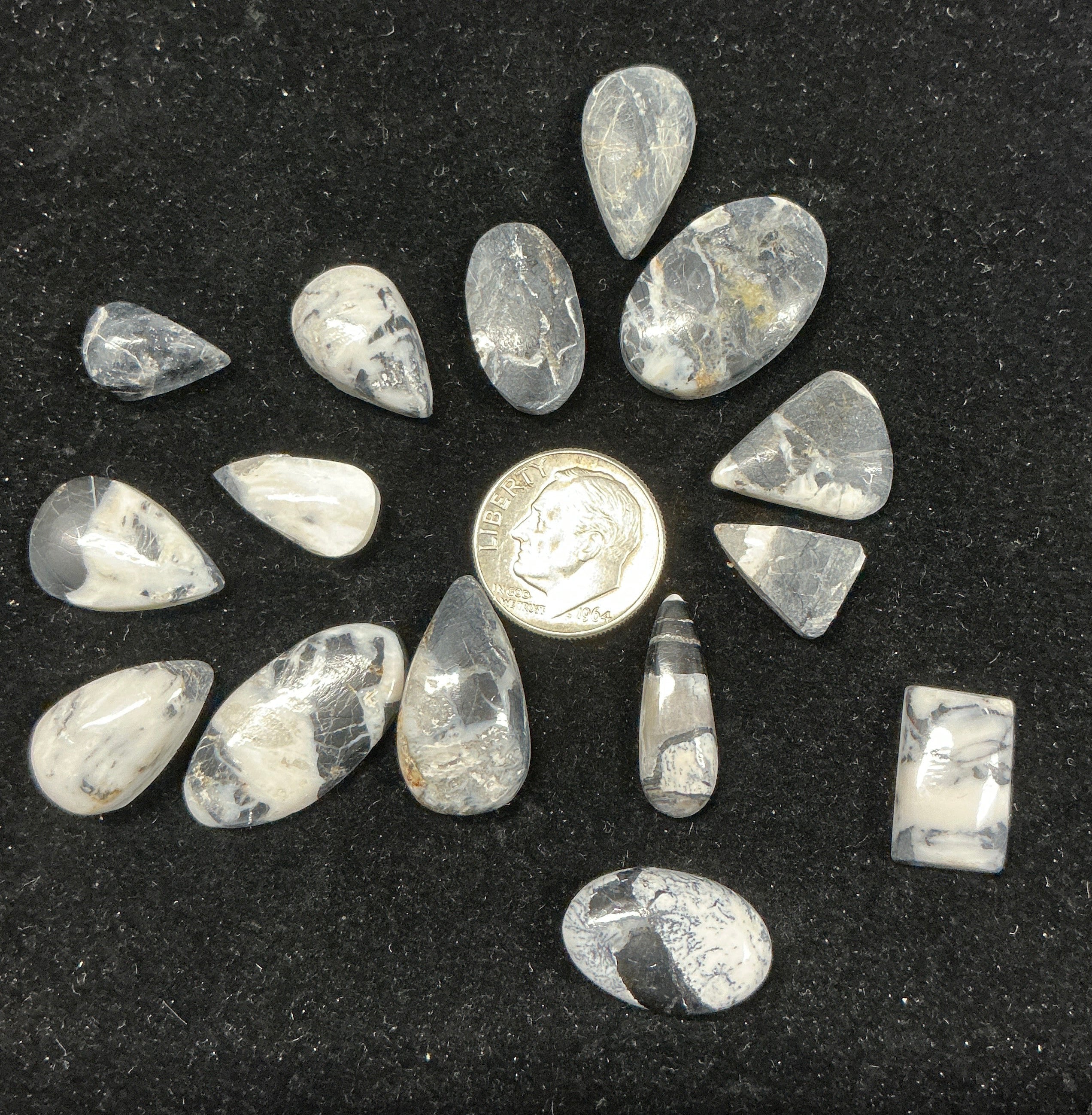 White Buffalo Cabochons Lot. ~111 Carats. $138.75. Lot 6