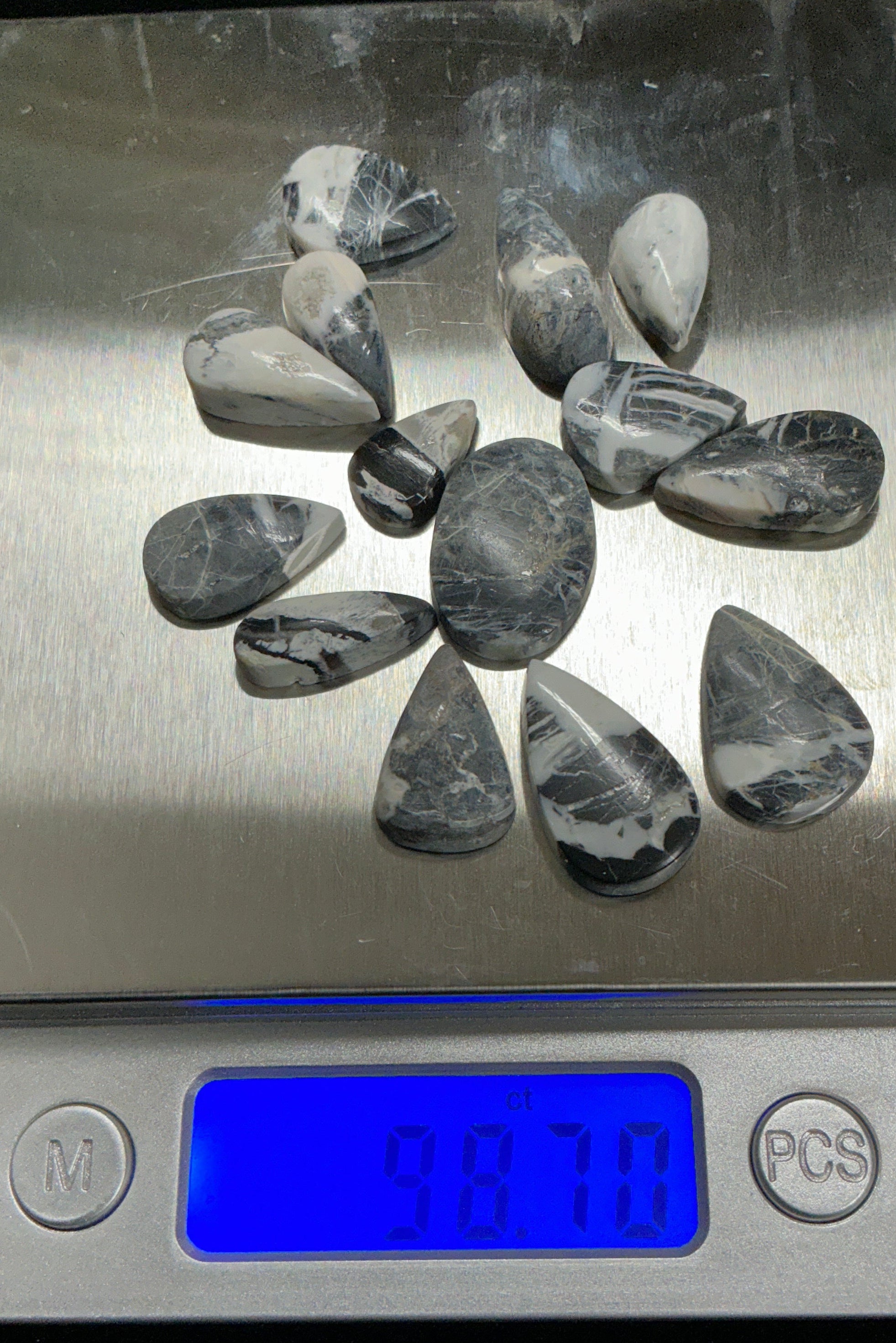 White Buffalo Cabochons Lot. ~ 98 Carats. $122.50. Lot 8