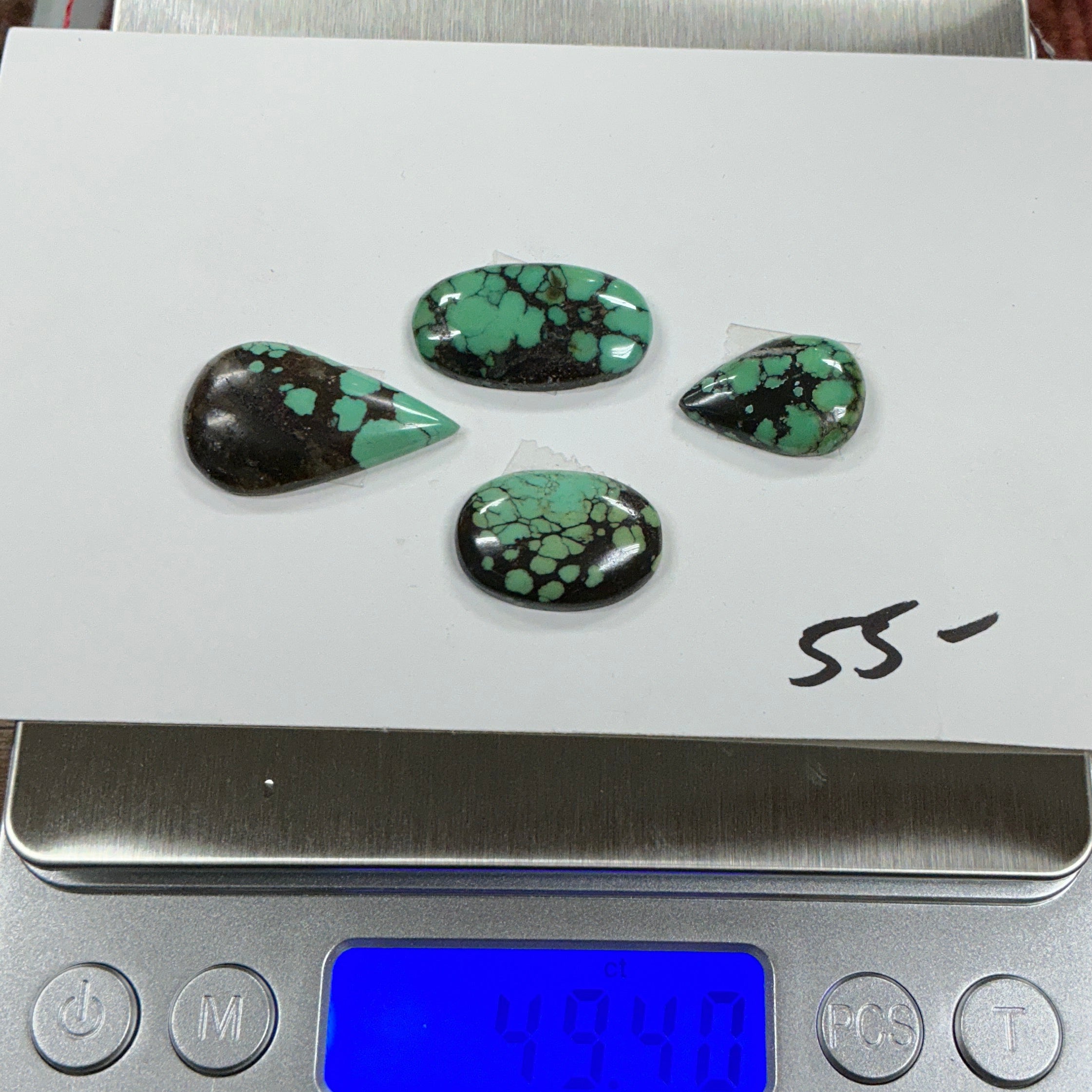 Turquoise Cabochon Card. ~49 Carats. $55.