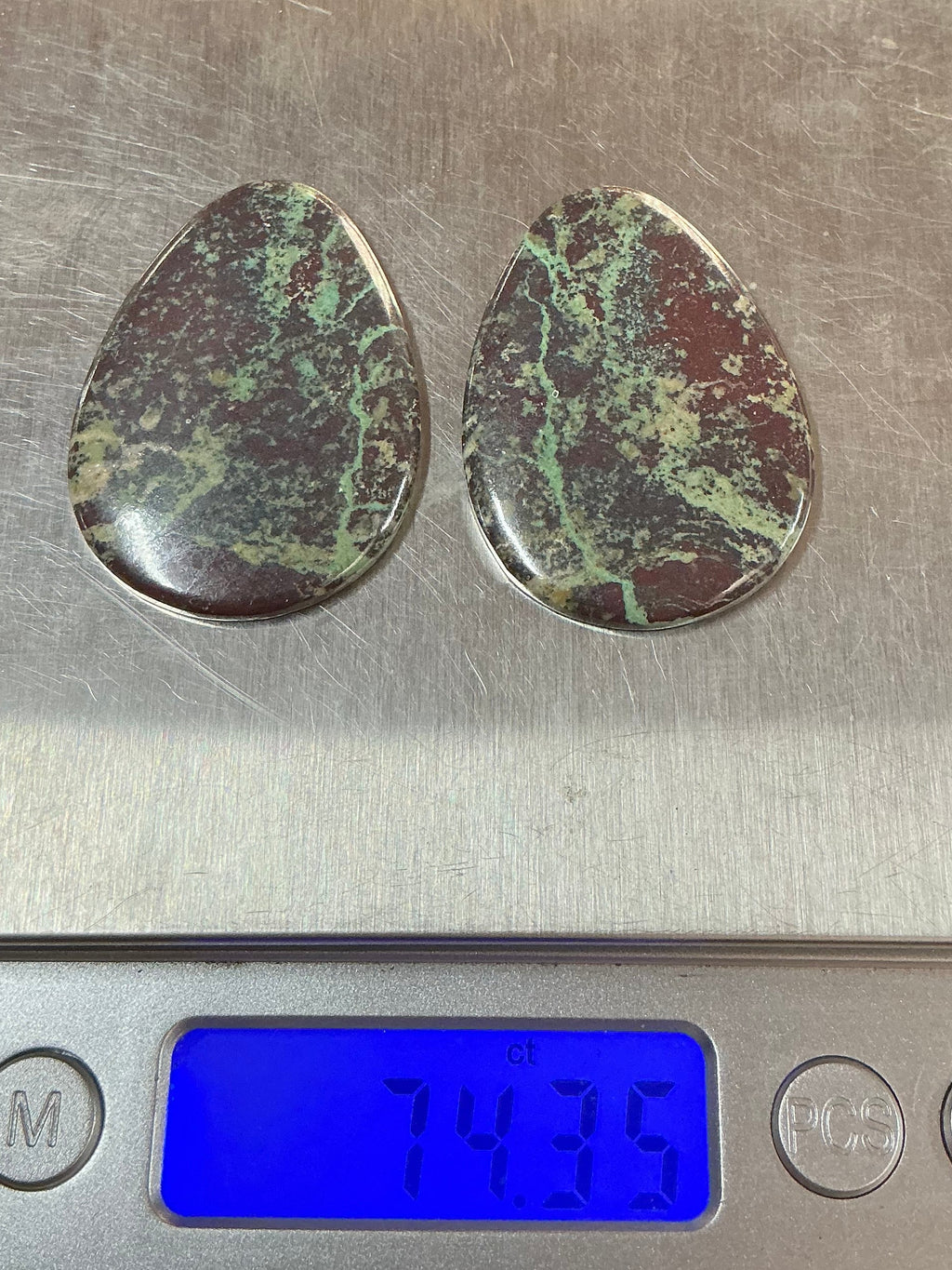 BLACK JACK TURQUOISE CABOCHONS. LOT 3. ~74 Carats