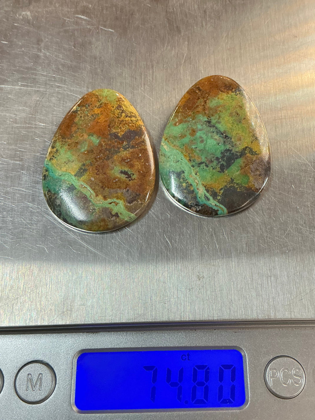BLACK JACK TURQUOISE CABOCHONS. LOT 4. ~74 Carats. $74