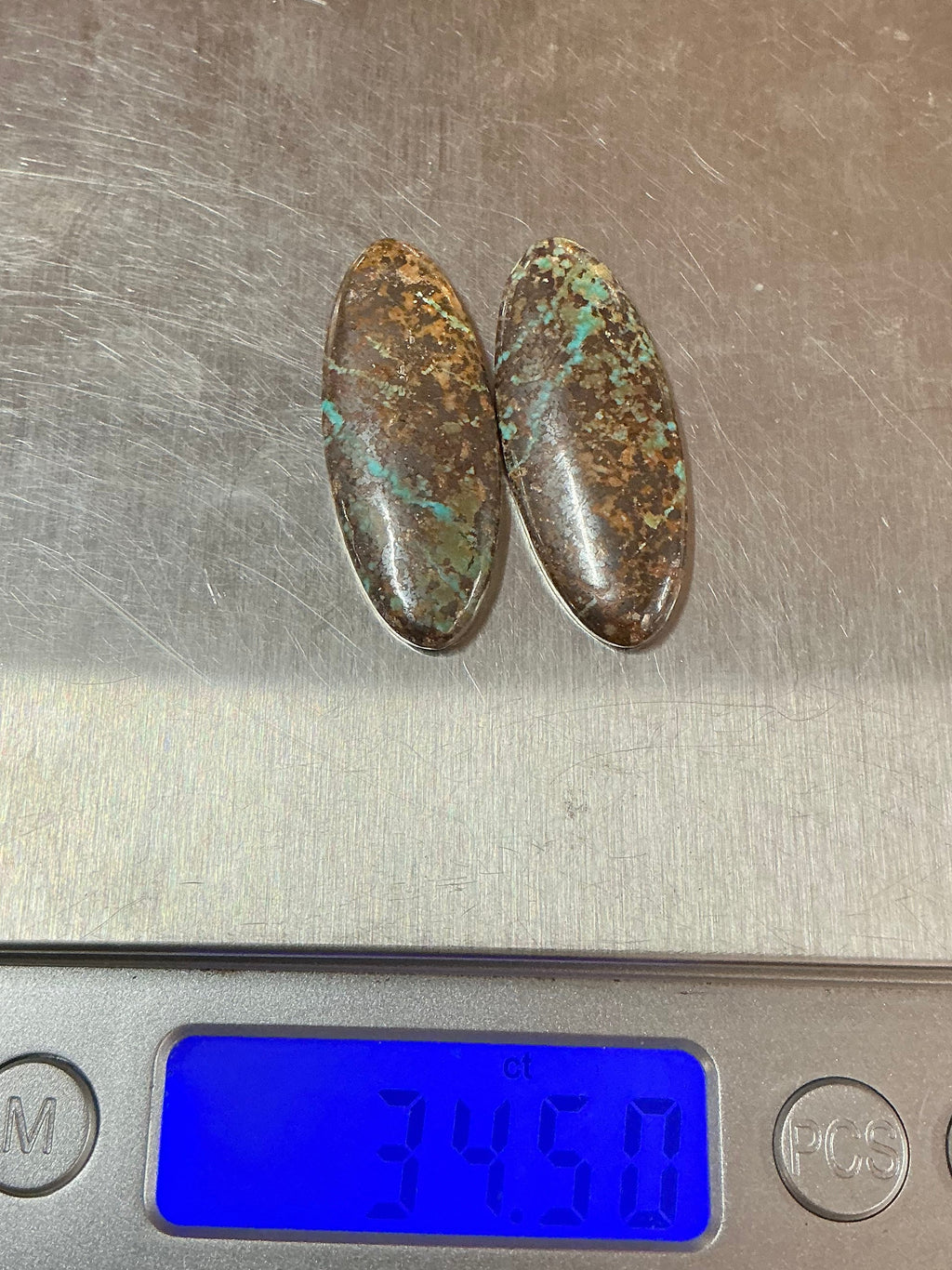 BLACK JACK TURQUOISE CABOCHONS. LOT 5. ~ 34Carats. $34