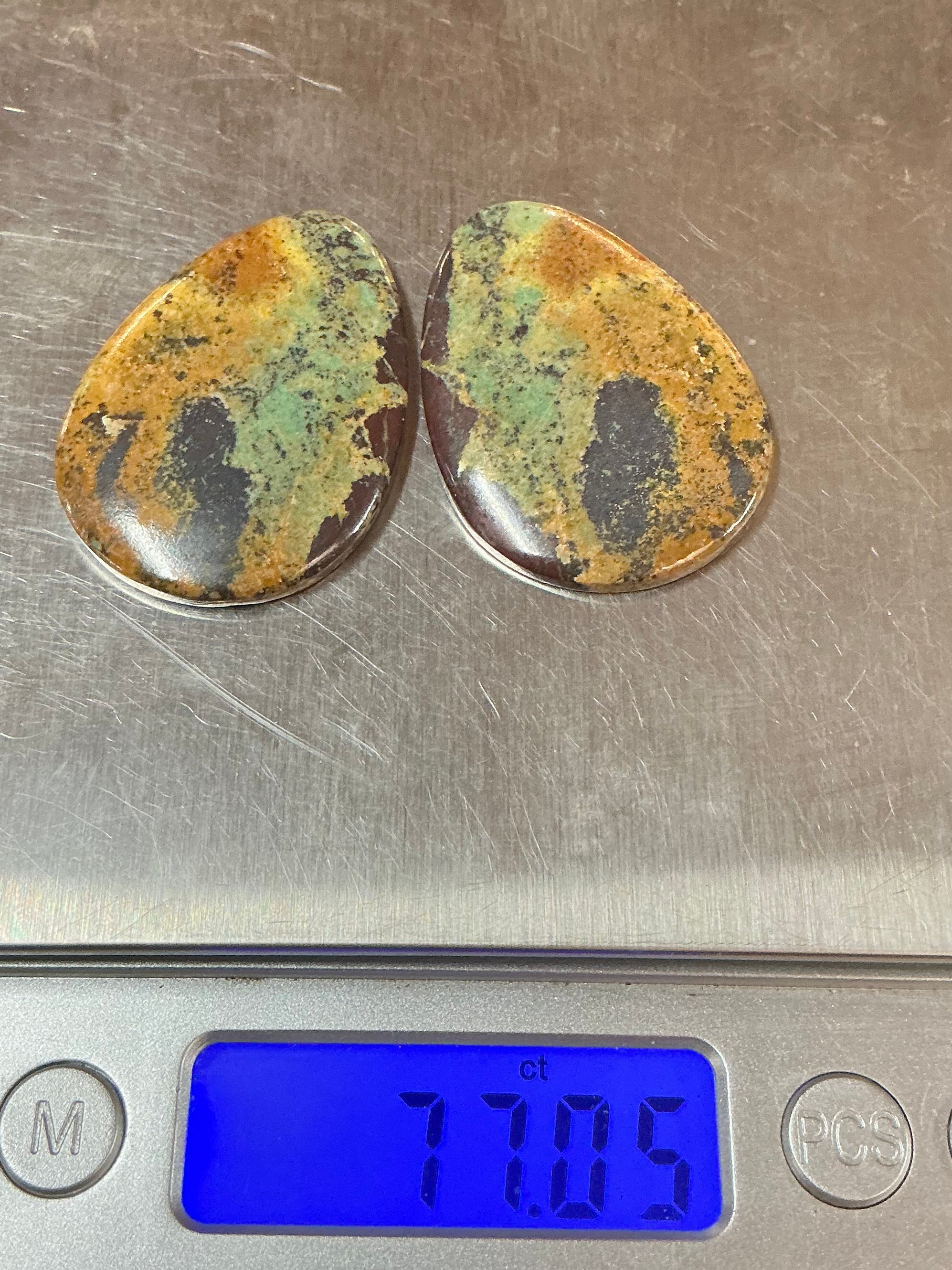 BLACK JACK TURQUOISE CABOCHONS. LOT 7. ~ Carats. $77