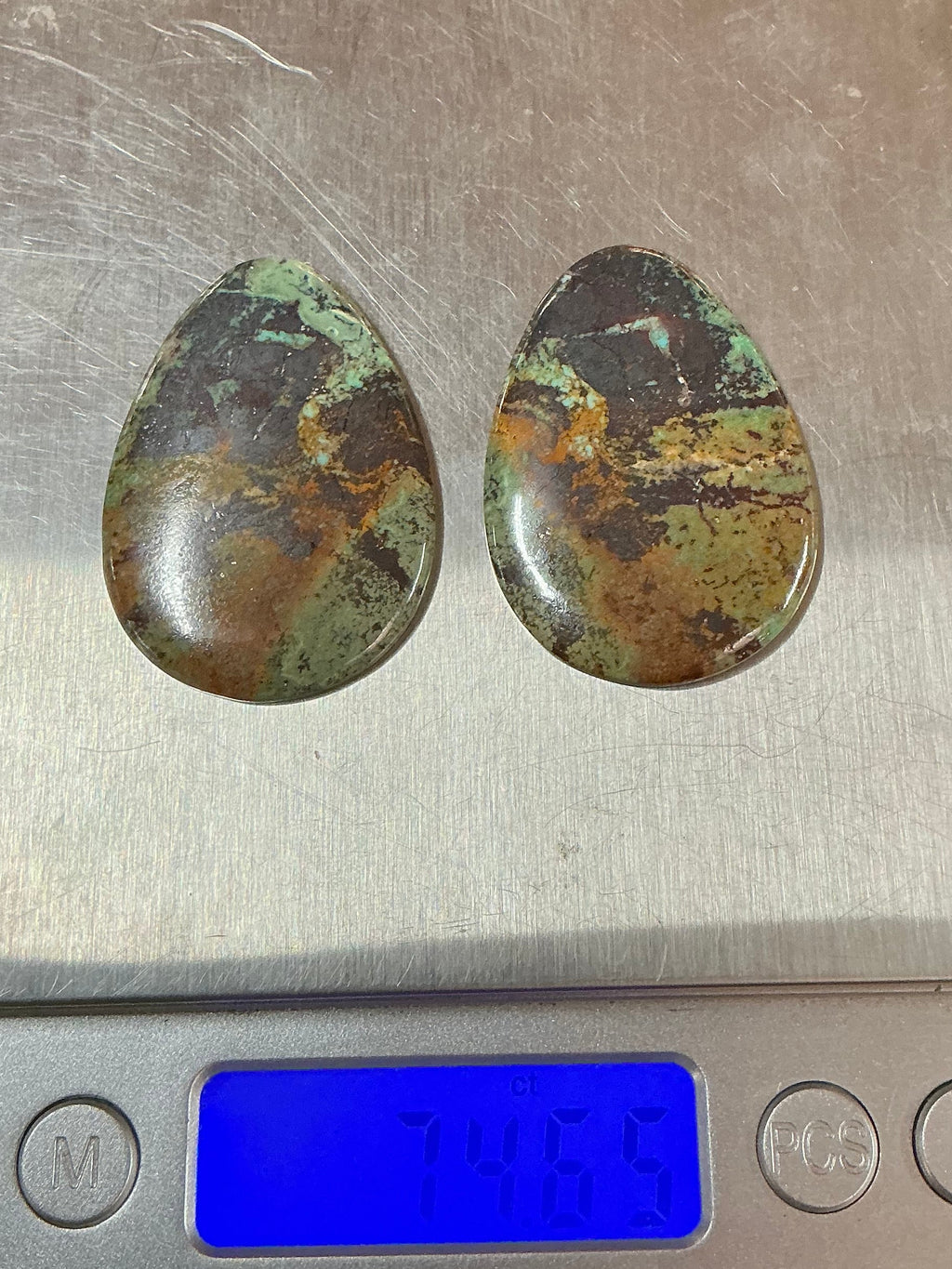 BLACK JACK TURQUOISE CABOCHONS. LOT 12. ~ 74 Carats. $74