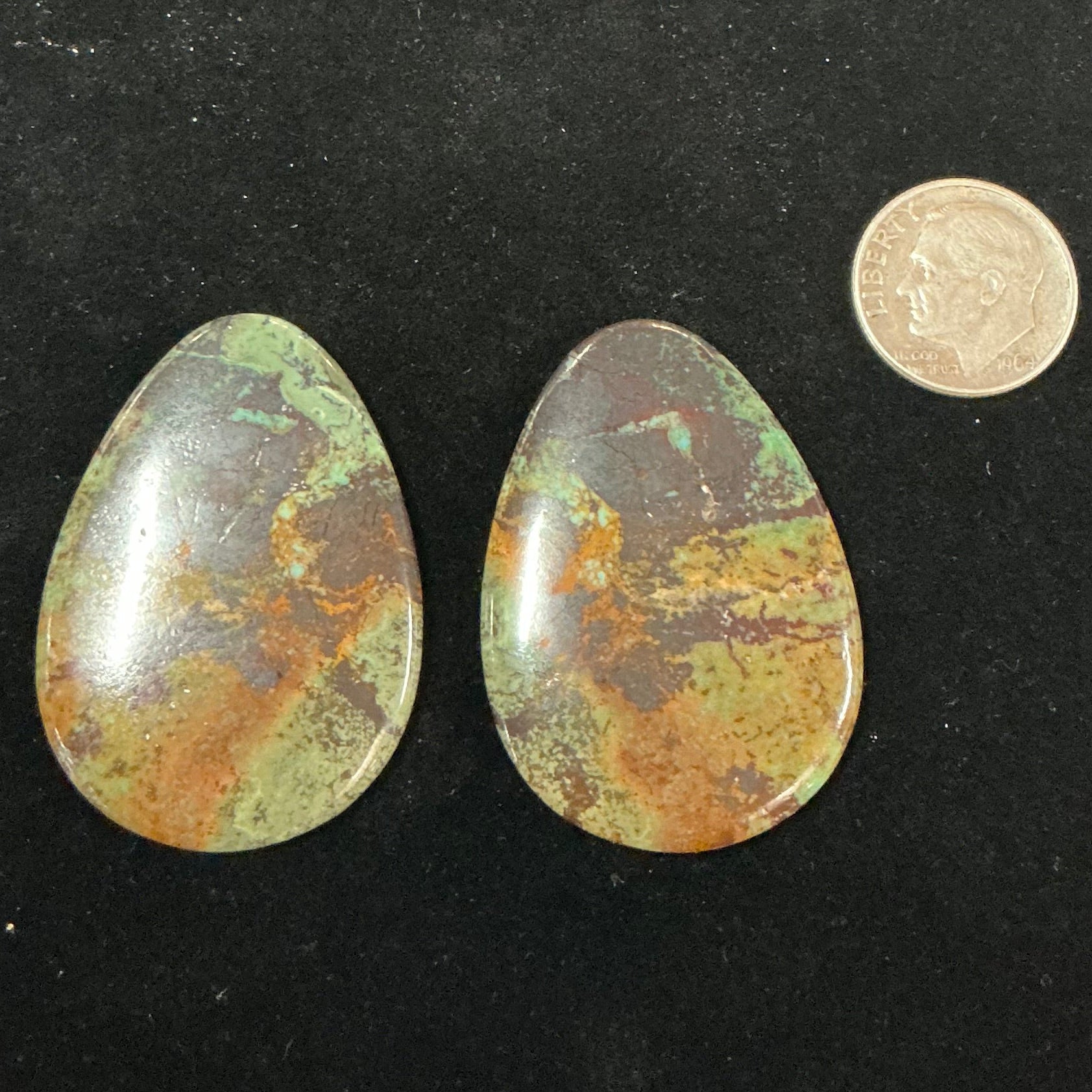 BLACK JACK TURQUOISE CABOCHONS. LOT 12. ~ 74 Carats. $74