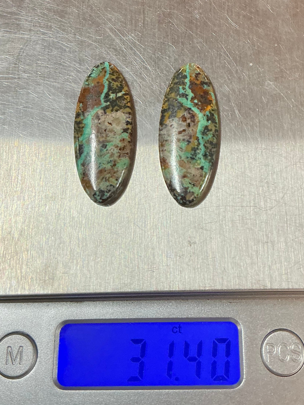 BLACK JACK TURQUOISE CABOCHONS. LOT 14. ~31 Carats. $31
