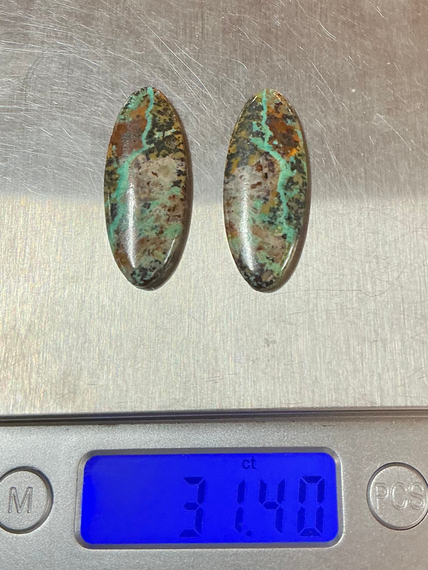 BLACK JACK TURQUOISE CABOCHONS. LOT 14. ~31 Carats. $31