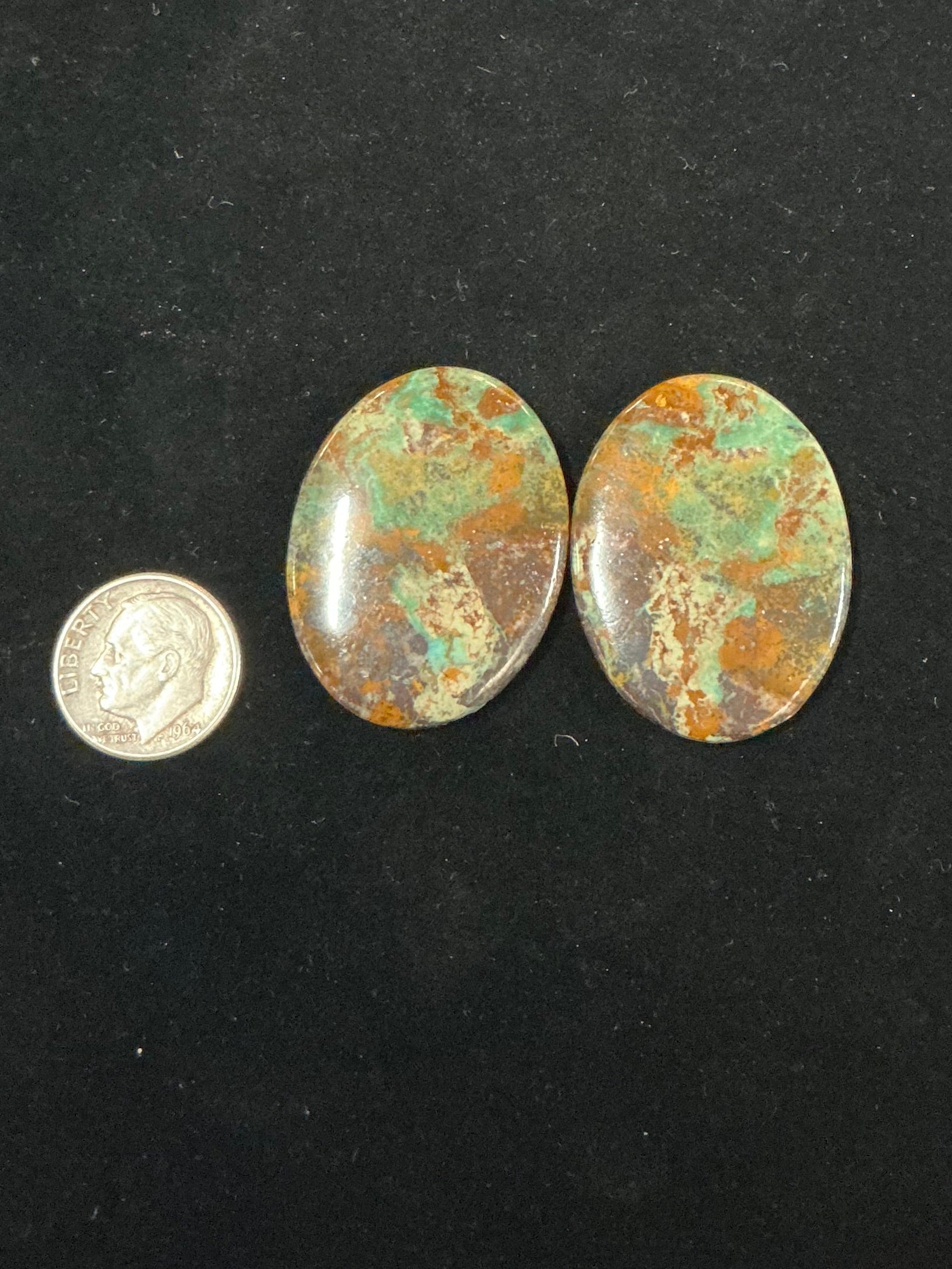 BLACK JACK TURQUOISE CABOCHONS. LOT 16. ~64 Carats. $64