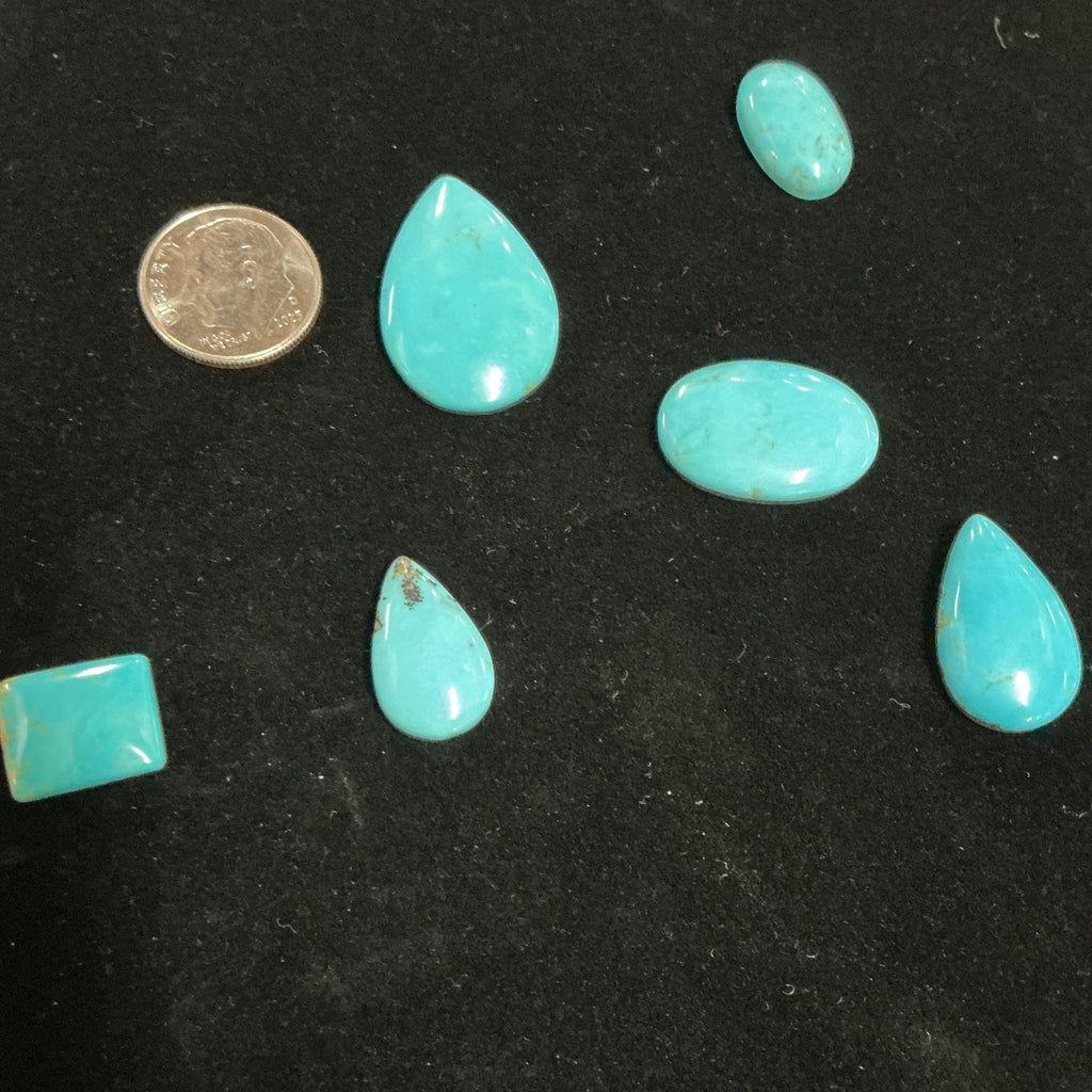 Castle Dome Turquoise Cabochons. ~54 Carats. Lot 1. $50