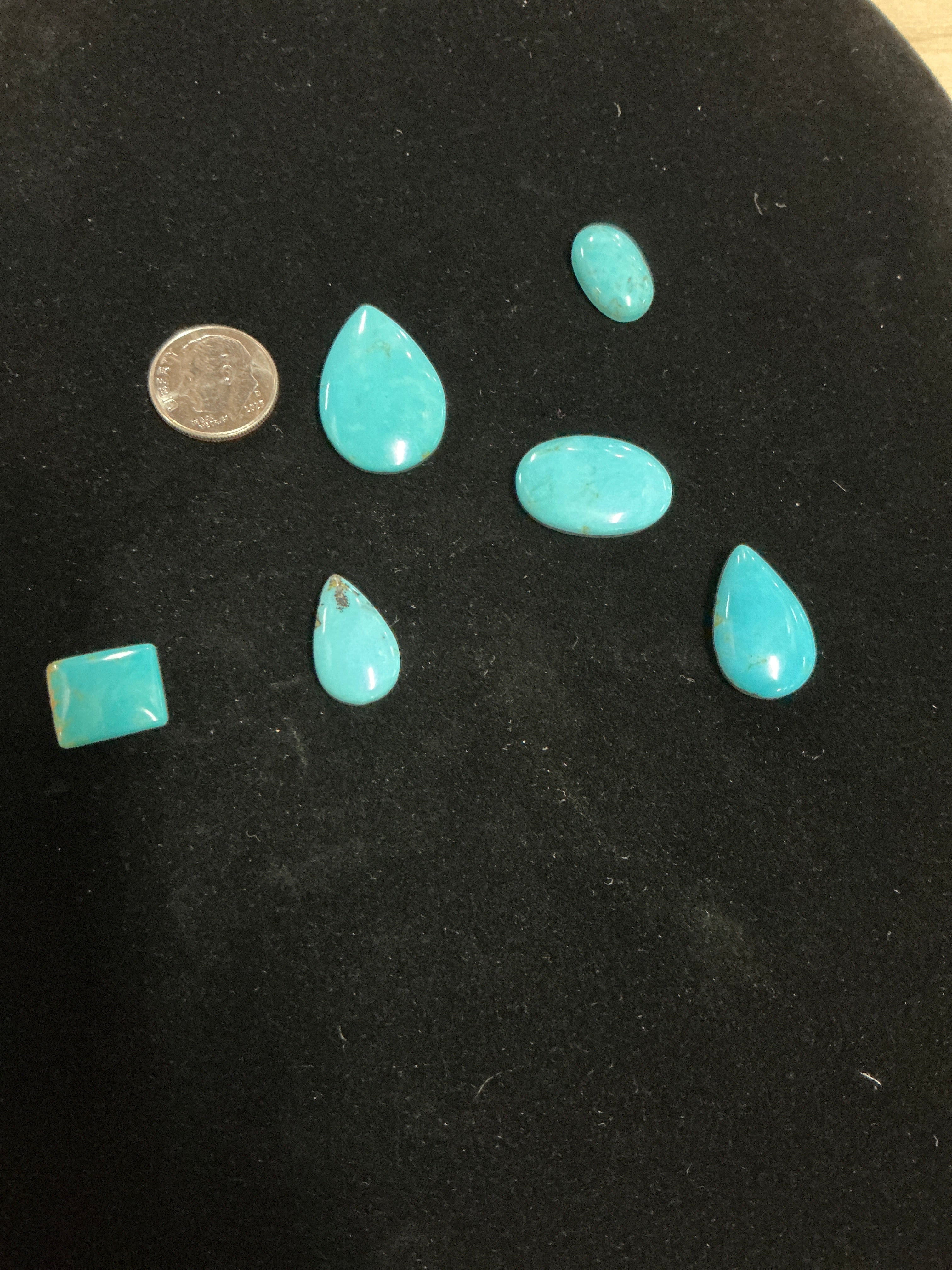 Castle Dome Turquoise Cabochons. ~54 Carats. Lot 1. $50