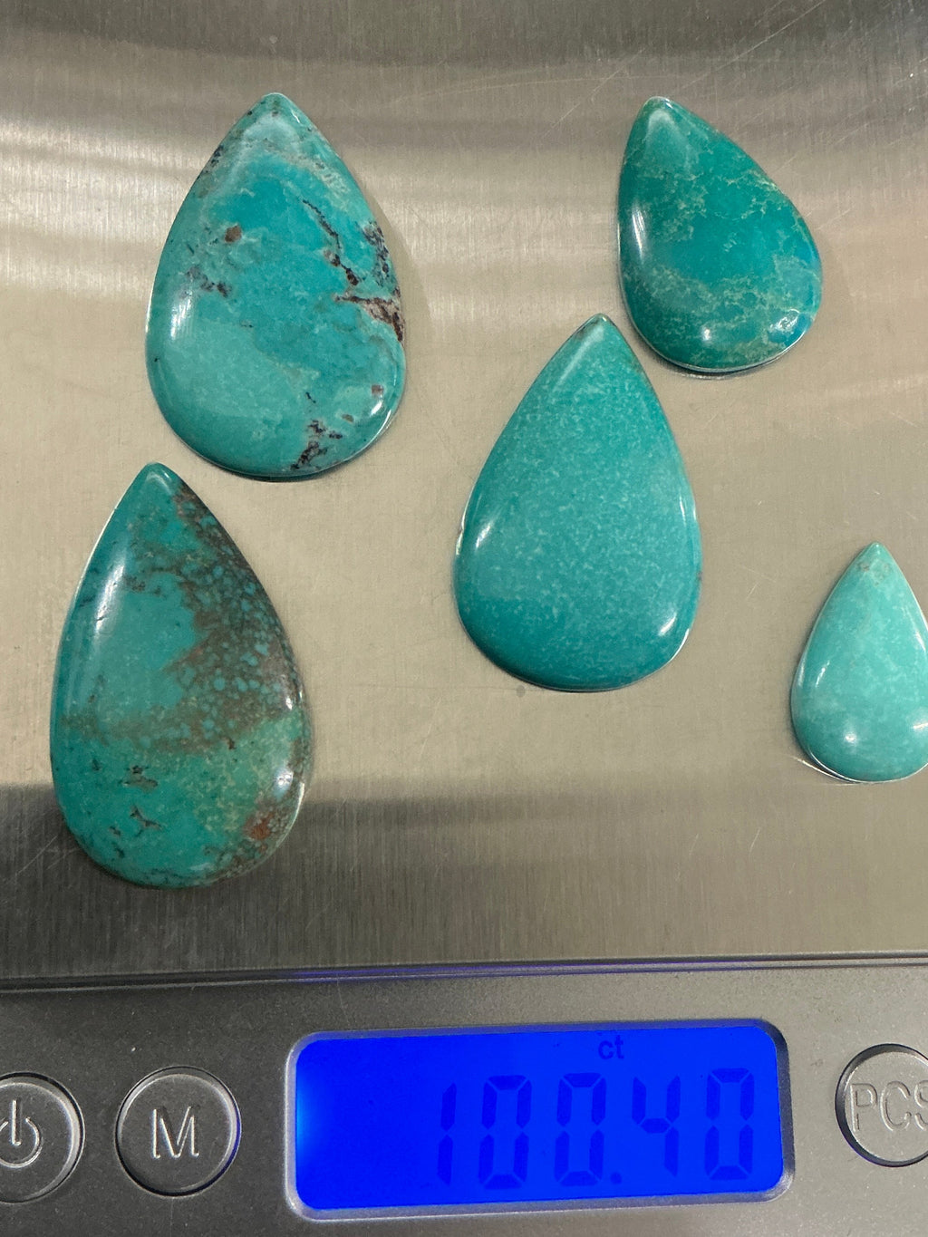 100 CTS Pear Shaped Turquoise Cabochons. Lot 10