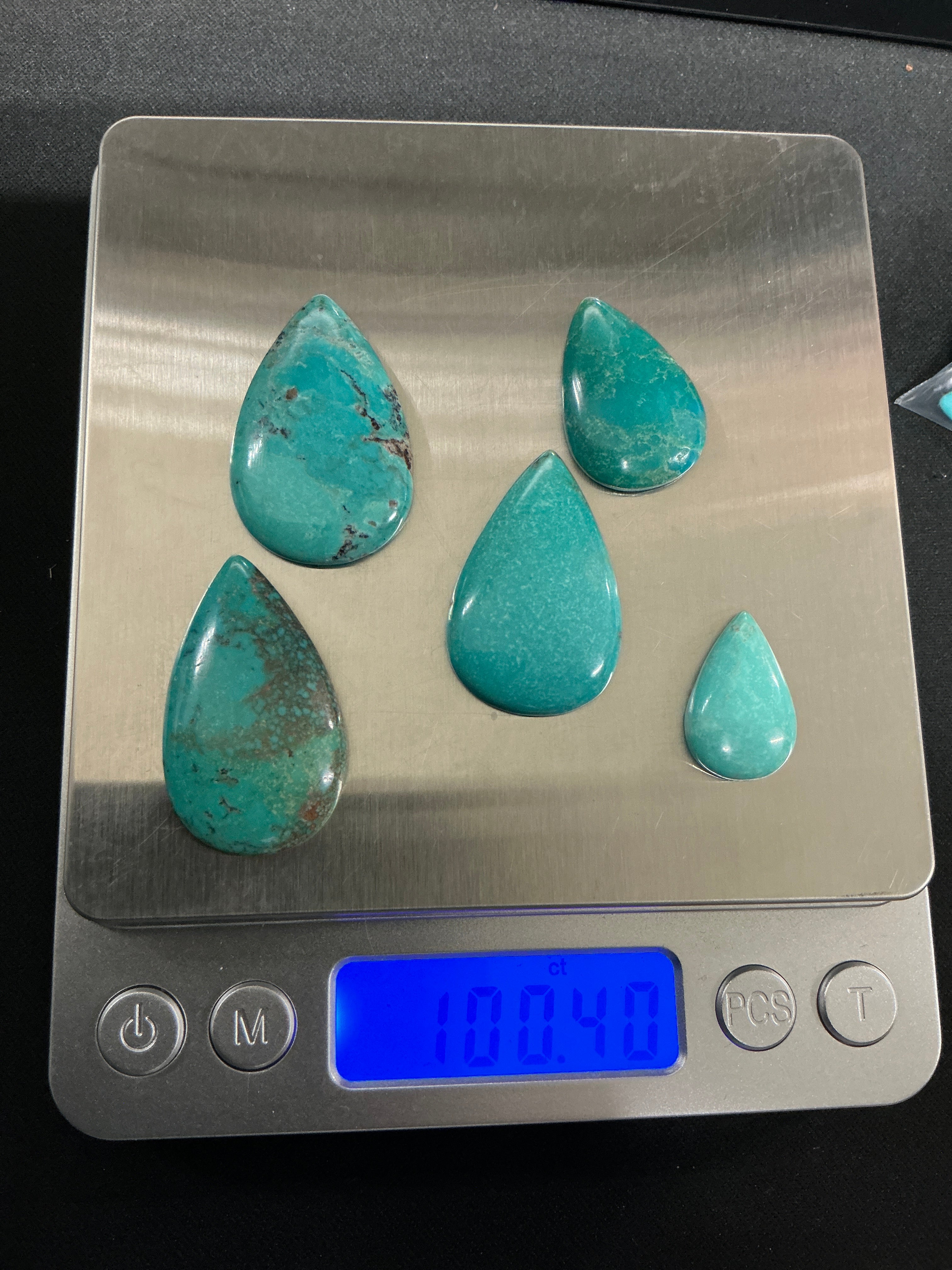 100 CTS Pear Shaped Turquoise Cabochons. Lot 10