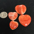 100 CTS SPINY OYSTER CABOCHONS HEARTS Lot 4