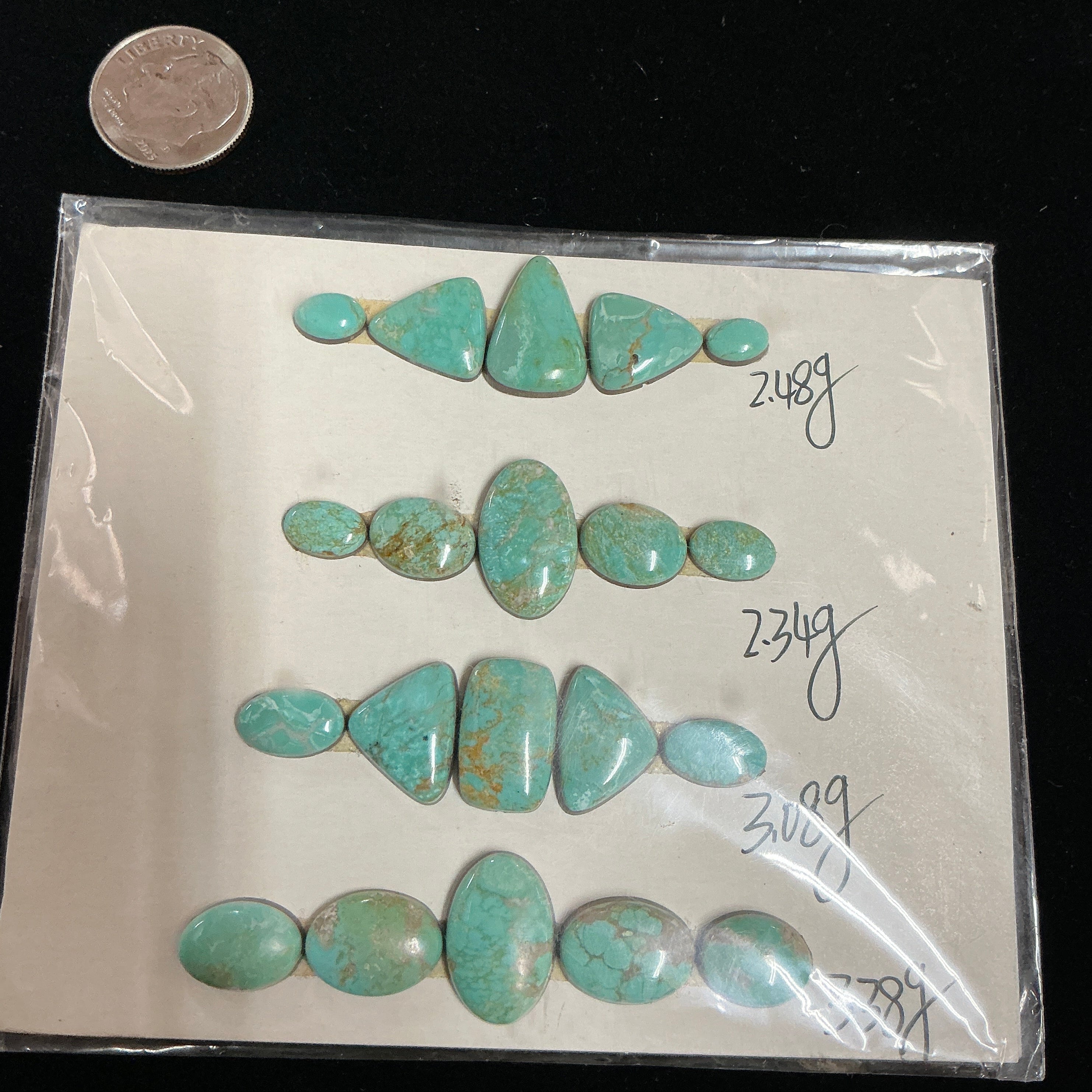 Carrico Lake Turquoise Cabochon Card. Lot 1 . $120.