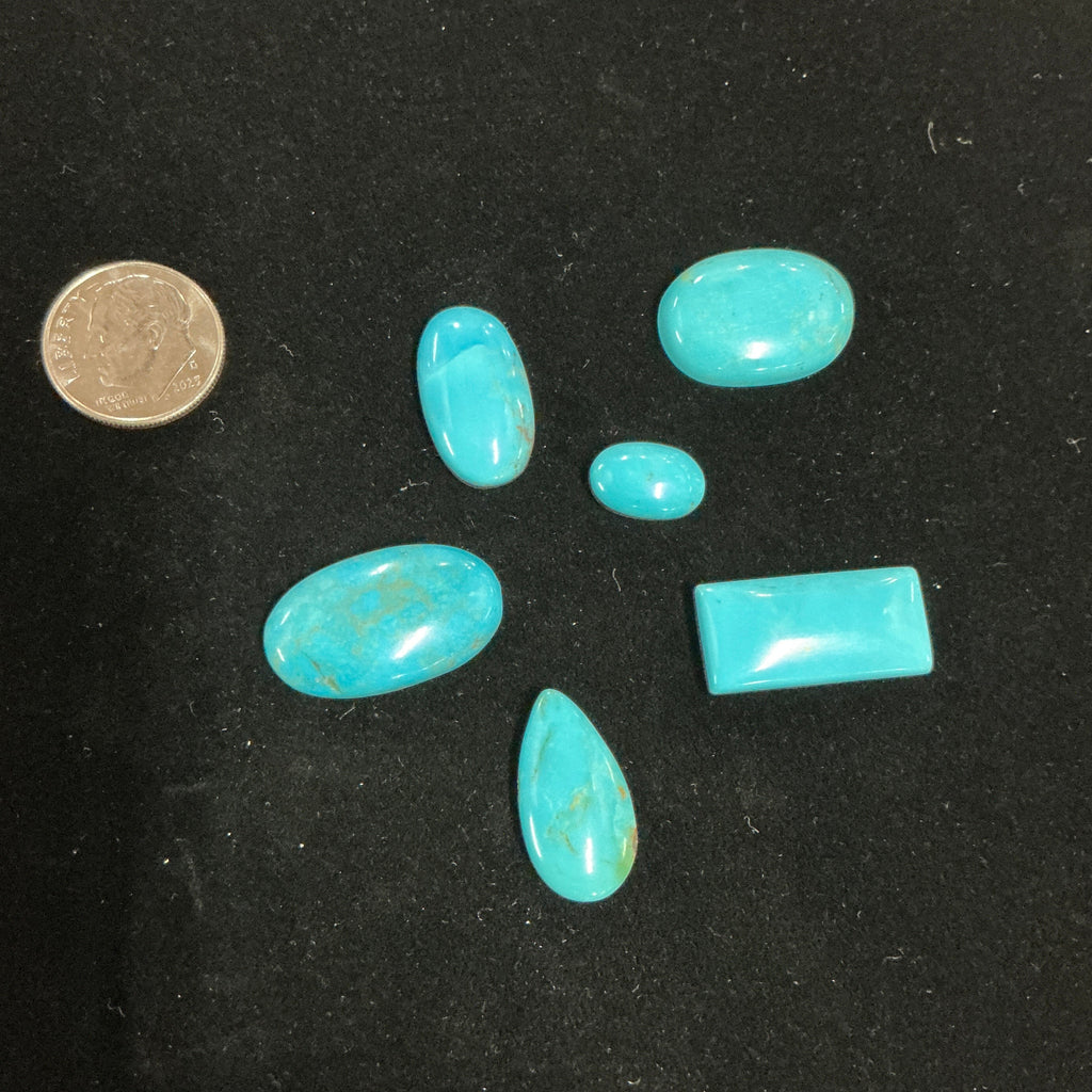 Castle Dome Turquoise Cabochons. ~58 Carats. Lot 2. $52