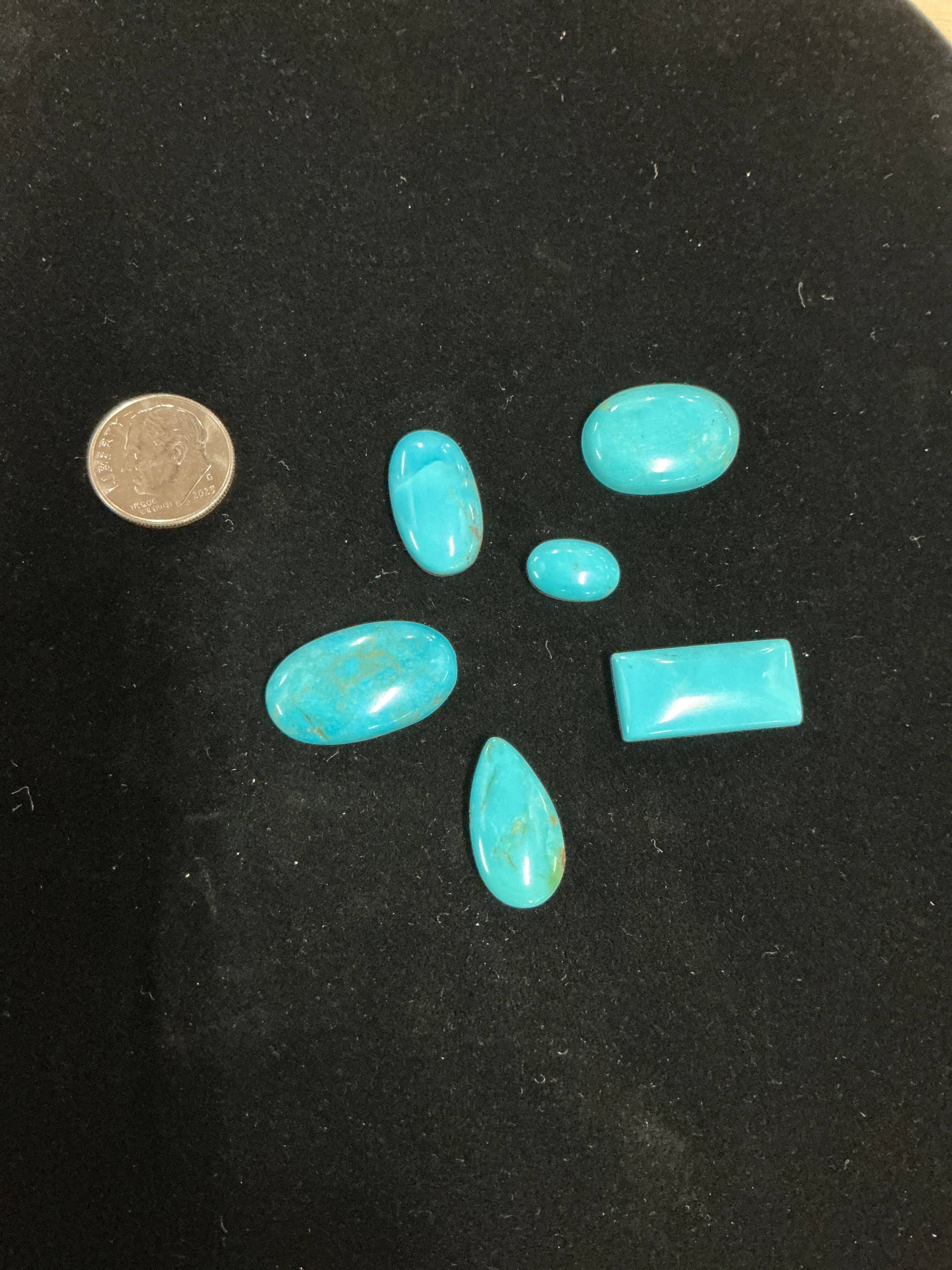 Castle Dome Turquoise Cabochons. ~58 Carats. Lot 2. $52