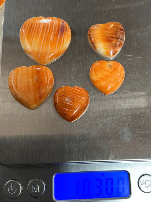 100 CTS SPINY OYSTER CABOCHONS HEARTS Lot 6