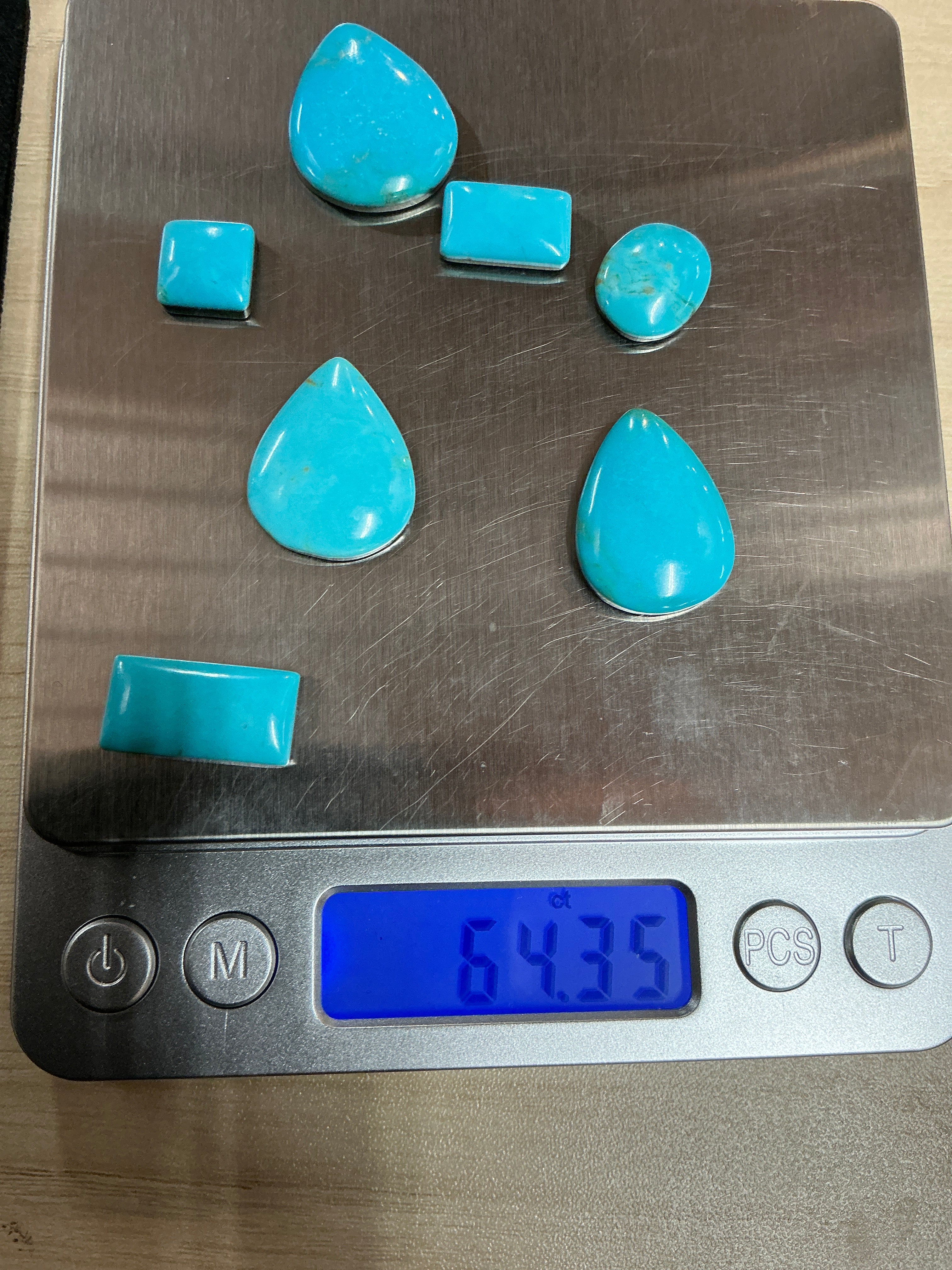 Castle Dome Turquoise Cabochons. ~64 Carats. Lot 3. $60.