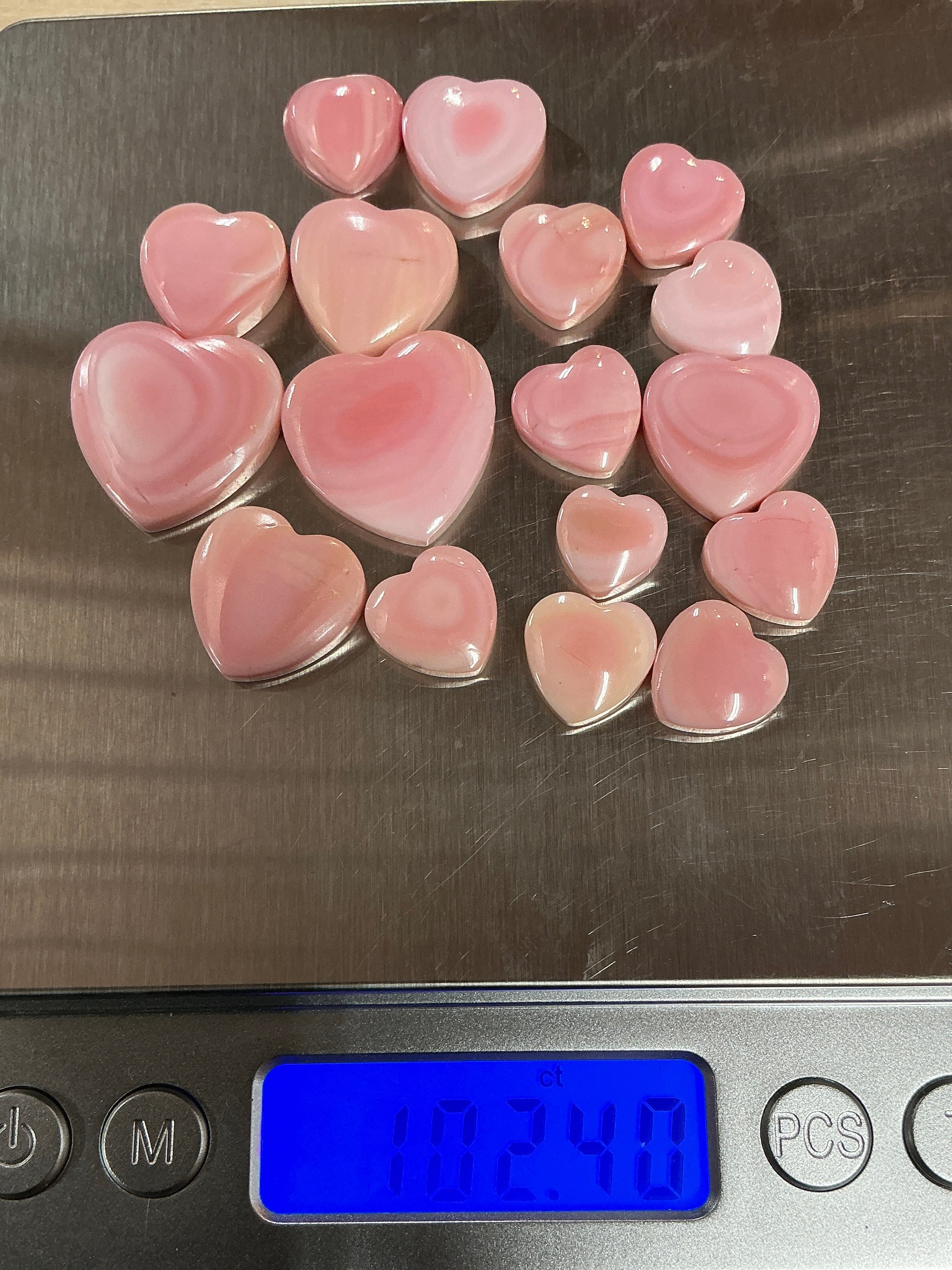 100 CTS PINK CONCH CABOCHONS HEARTS Lot 3