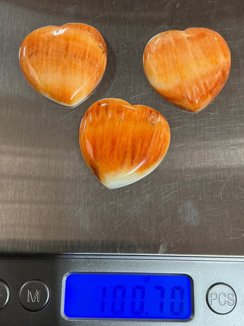 100 CTS SPINY OYSTER CABOCHONS HEARTS Lot 10