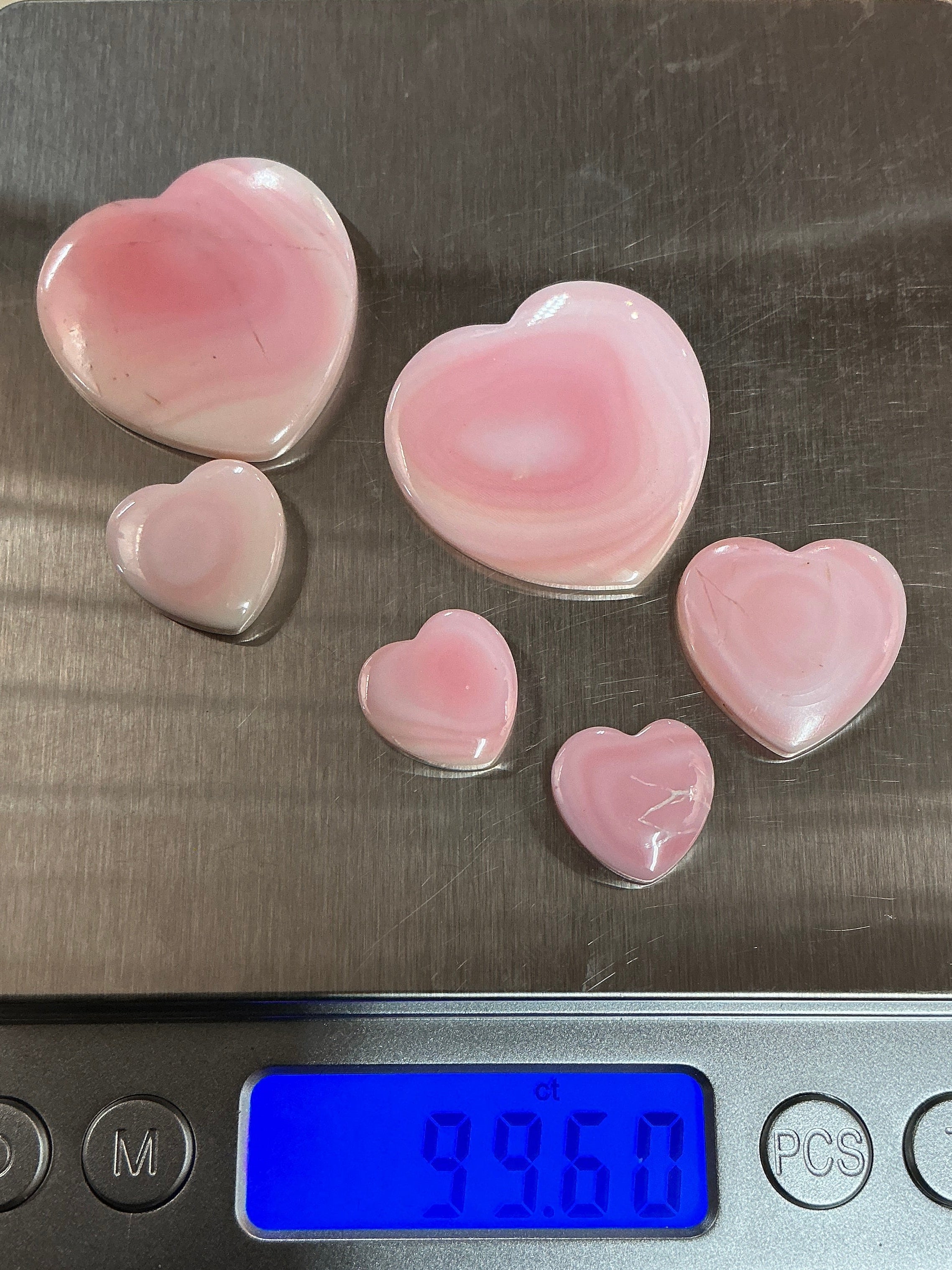 100 CTS PINK CONCH CABOCHONS HEARTS Lot 9
