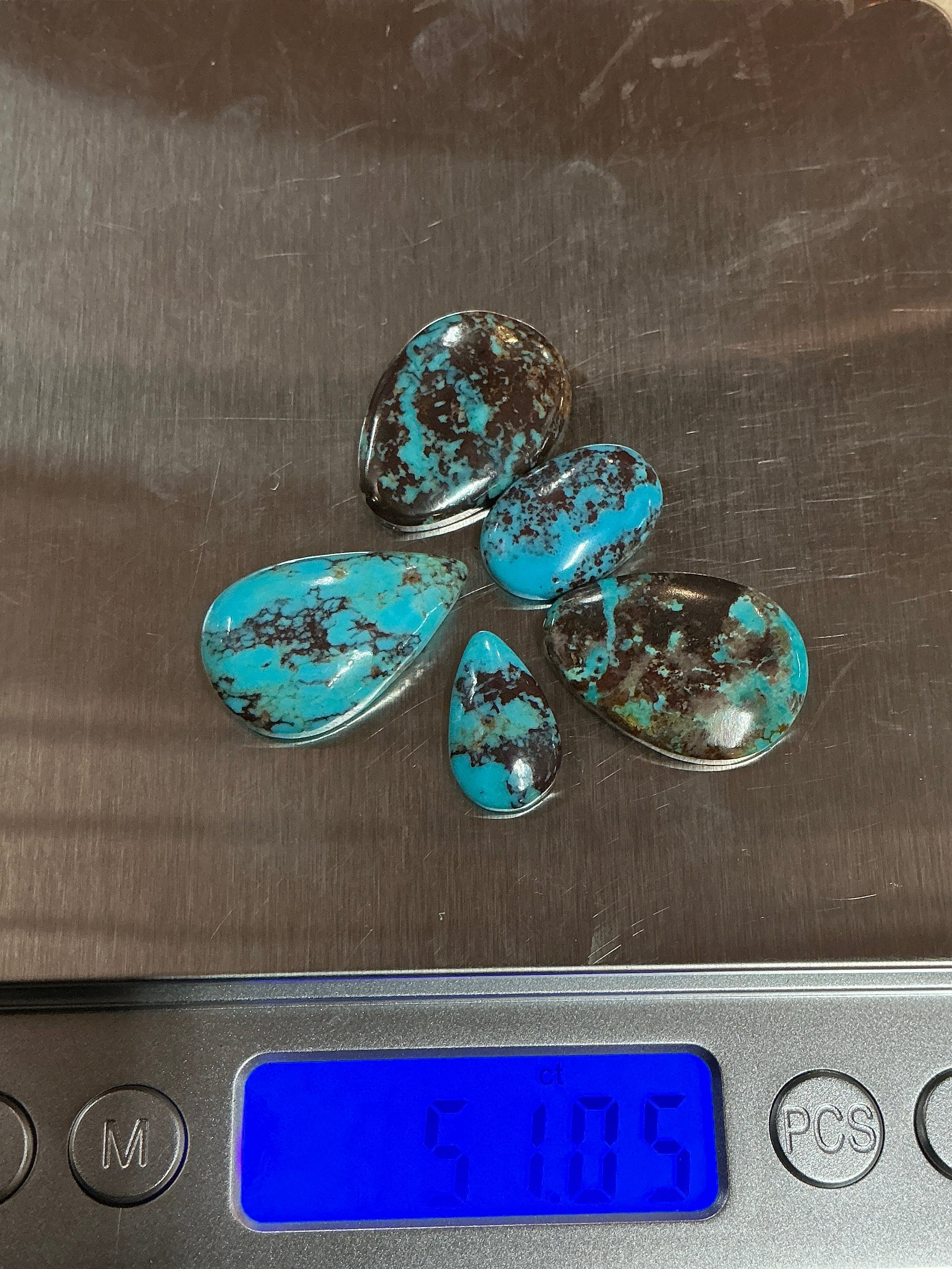 50 CTS REDSKIN TURQUOISE CABOCHONS Lot 6