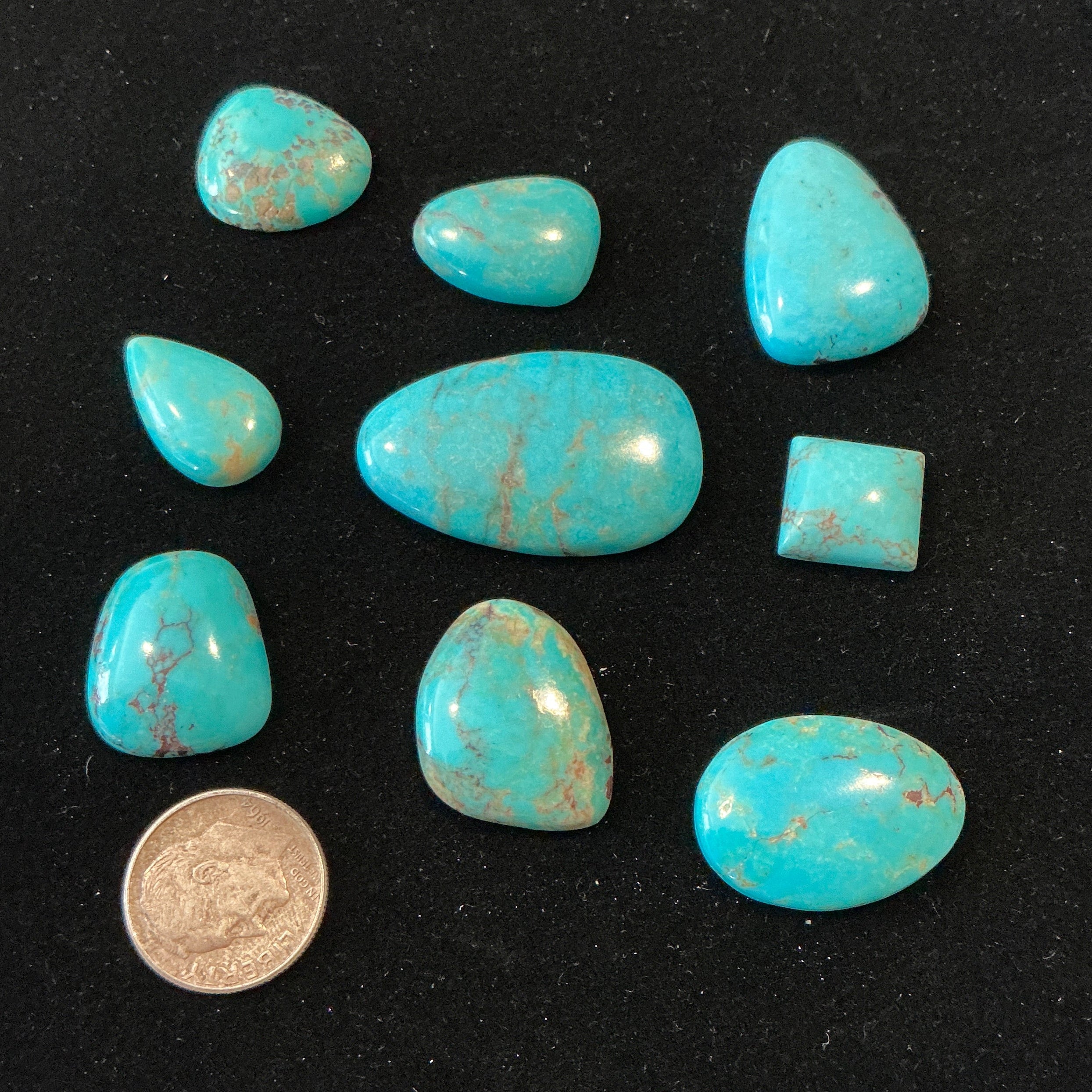 Freeform Turquoise Cabochons. ~100 Carats. Lot 8. $89
