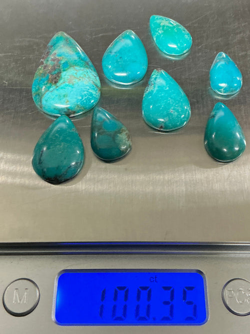 100 CTS Pear Shaped Turquoise Cabochons. Lot 4