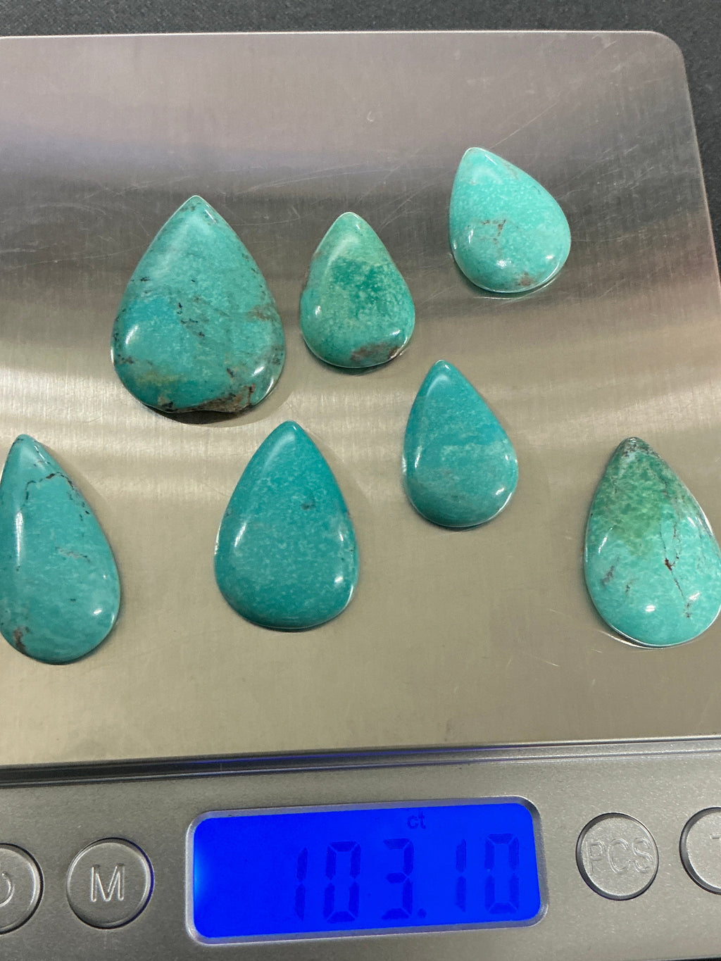 100 CTS Pear Shaped Turquoise Cabochons. Lot 11