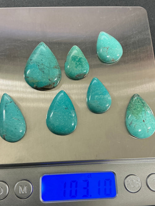 100 CTS Pear Shaped Turquoise Cabochons. Lot 11