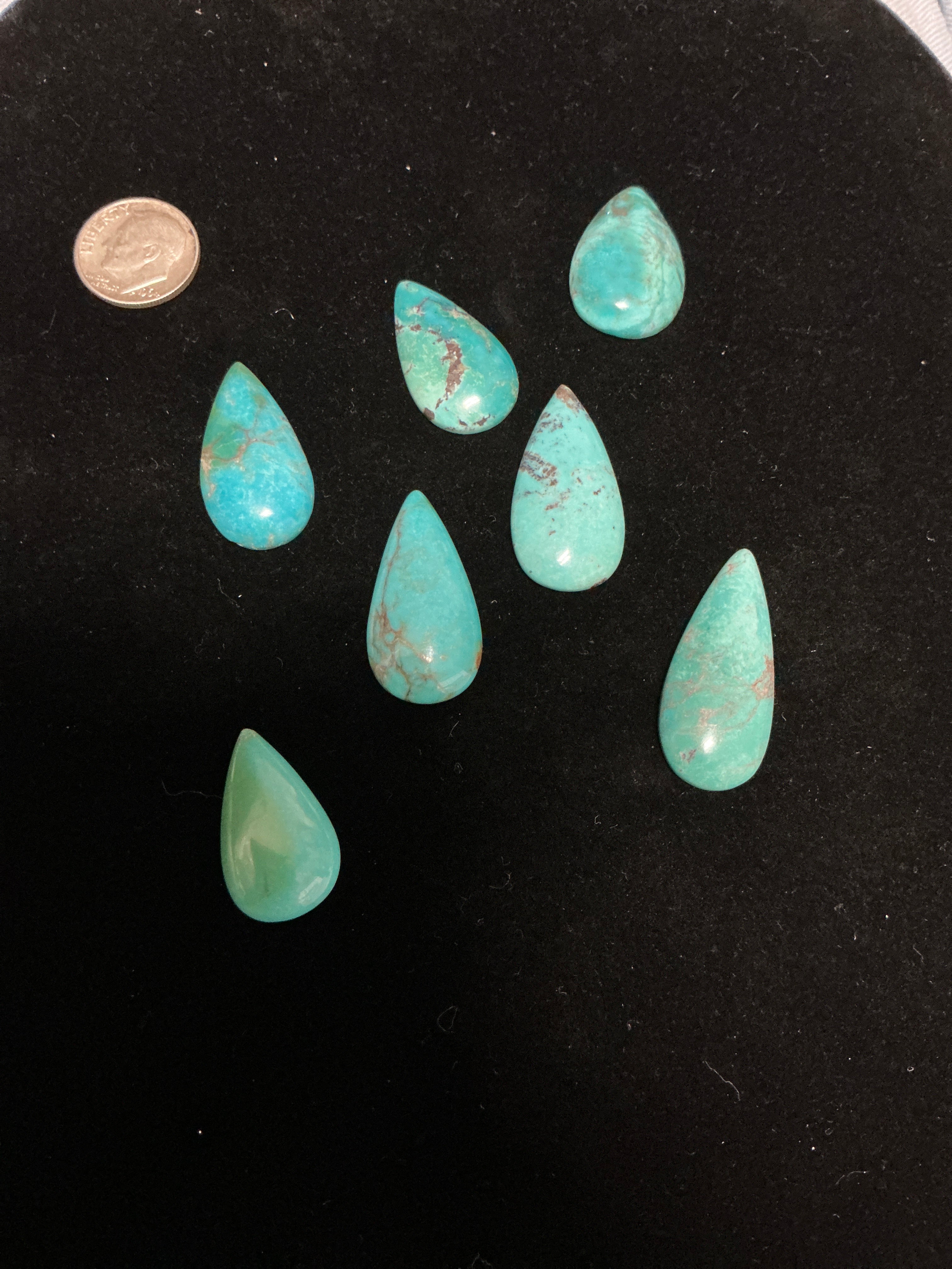 100 CTS Pear Shaped Turquoise Cabochons. Lot 12