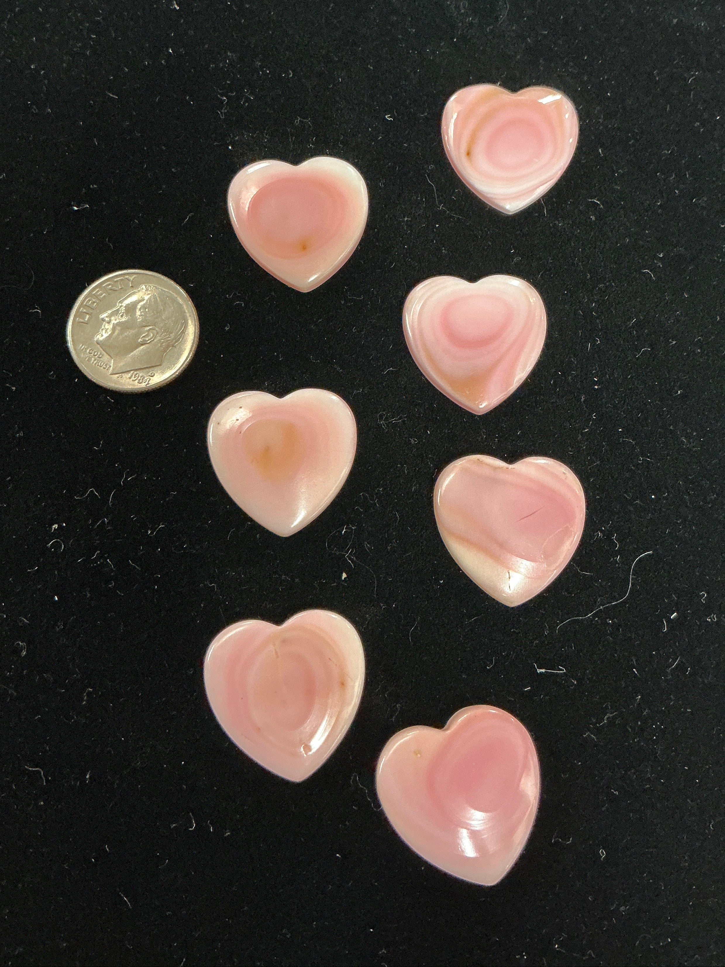 100 CTS PINK CONCH CABOCHONS HEARTS Lot 6