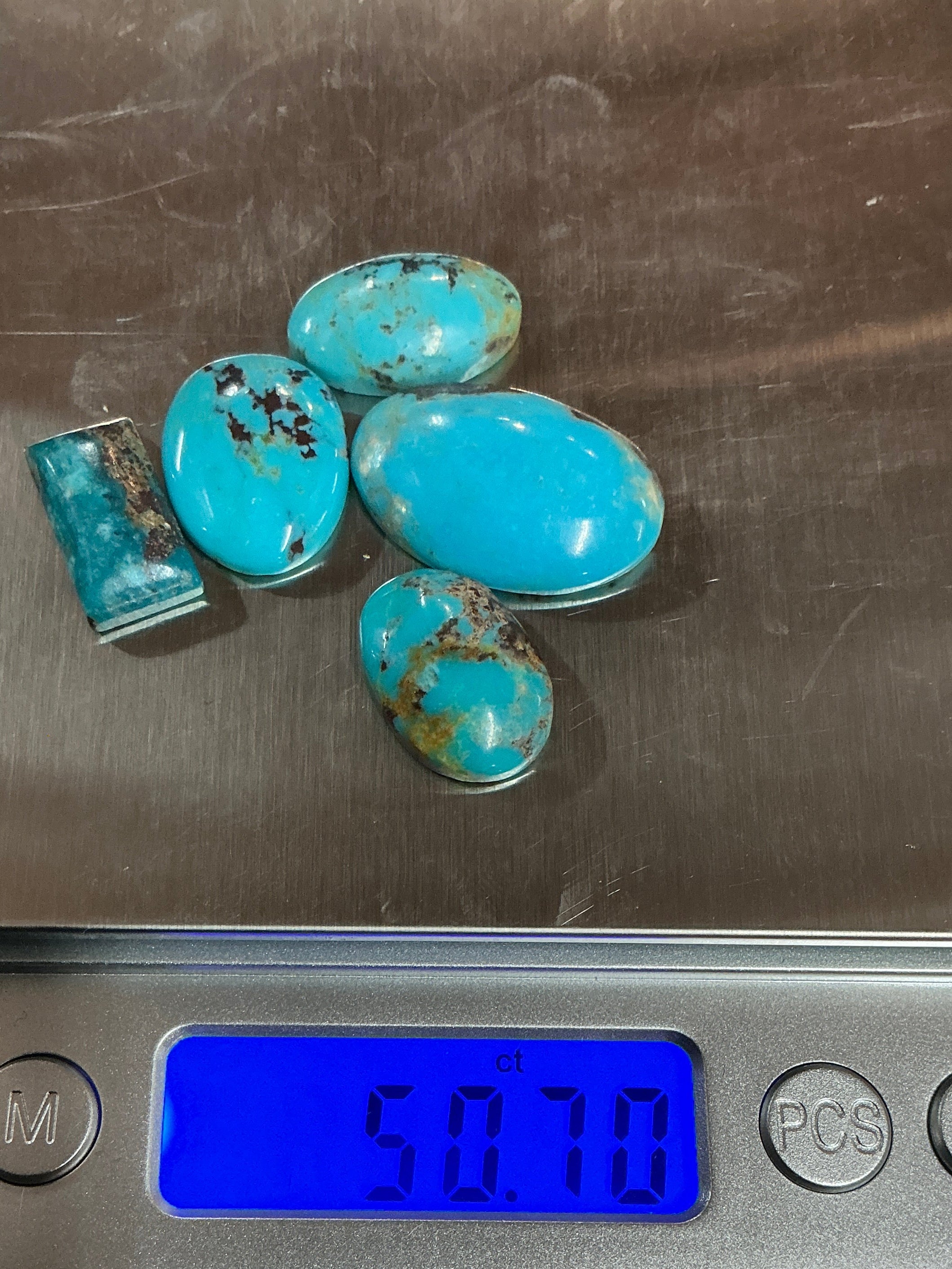 50 CTS BLUE ARIZONA TURQUOISE CABS $50 Lot 12