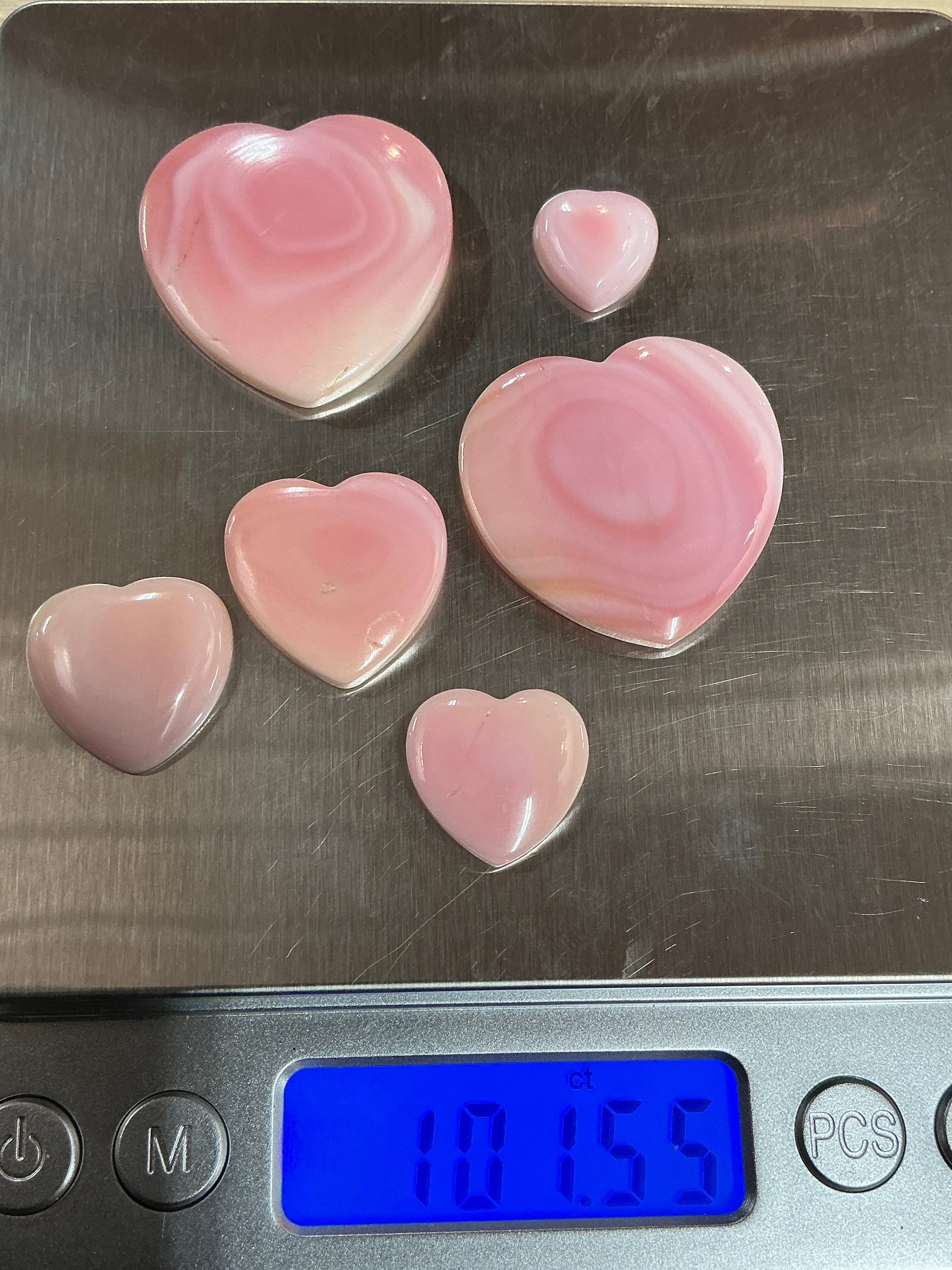100 CTS PINK CONCH CABOCHONS HEARTS Lot 1