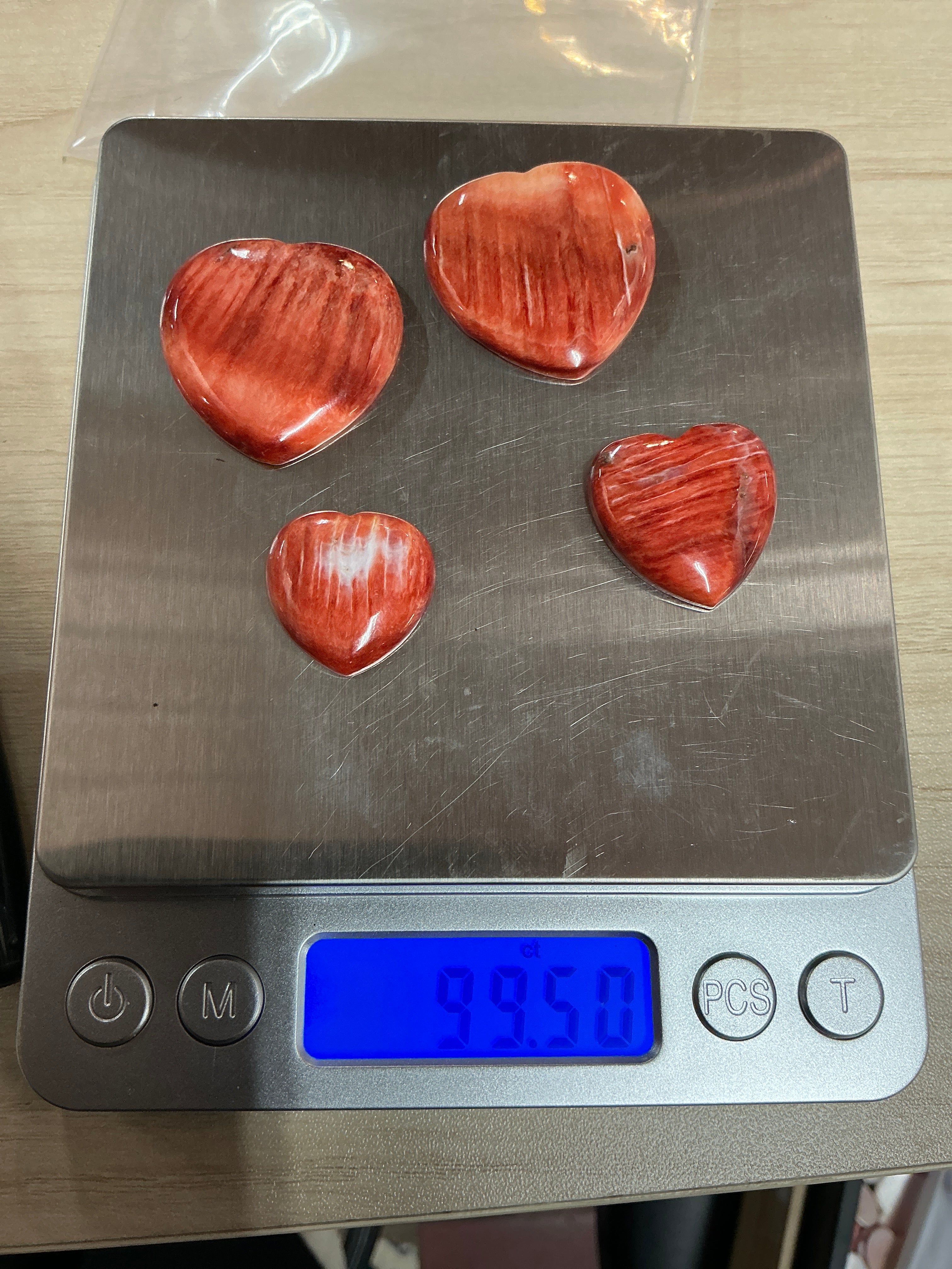 100 CTS SPINY OYSTER CABOCHONS HEARTS Lot 5
